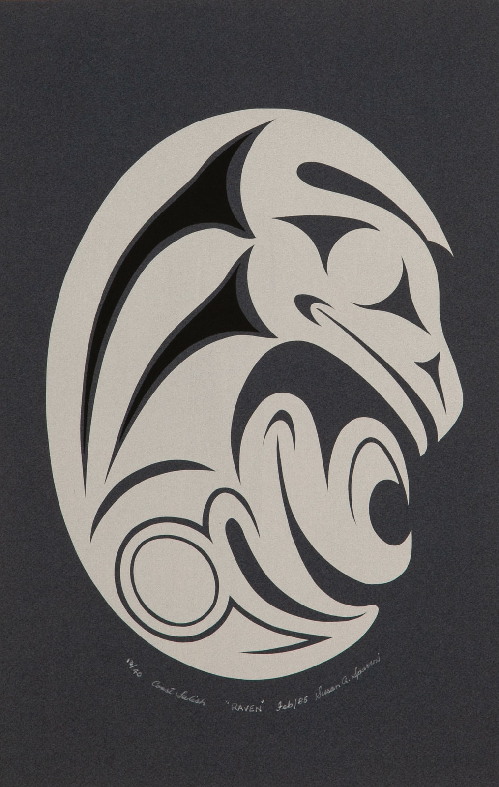 SUSAN POINT, C.C., R.C.A., O.B.C (1952-) MUSQUEAM, COAST SALISH, Raven, February 1985