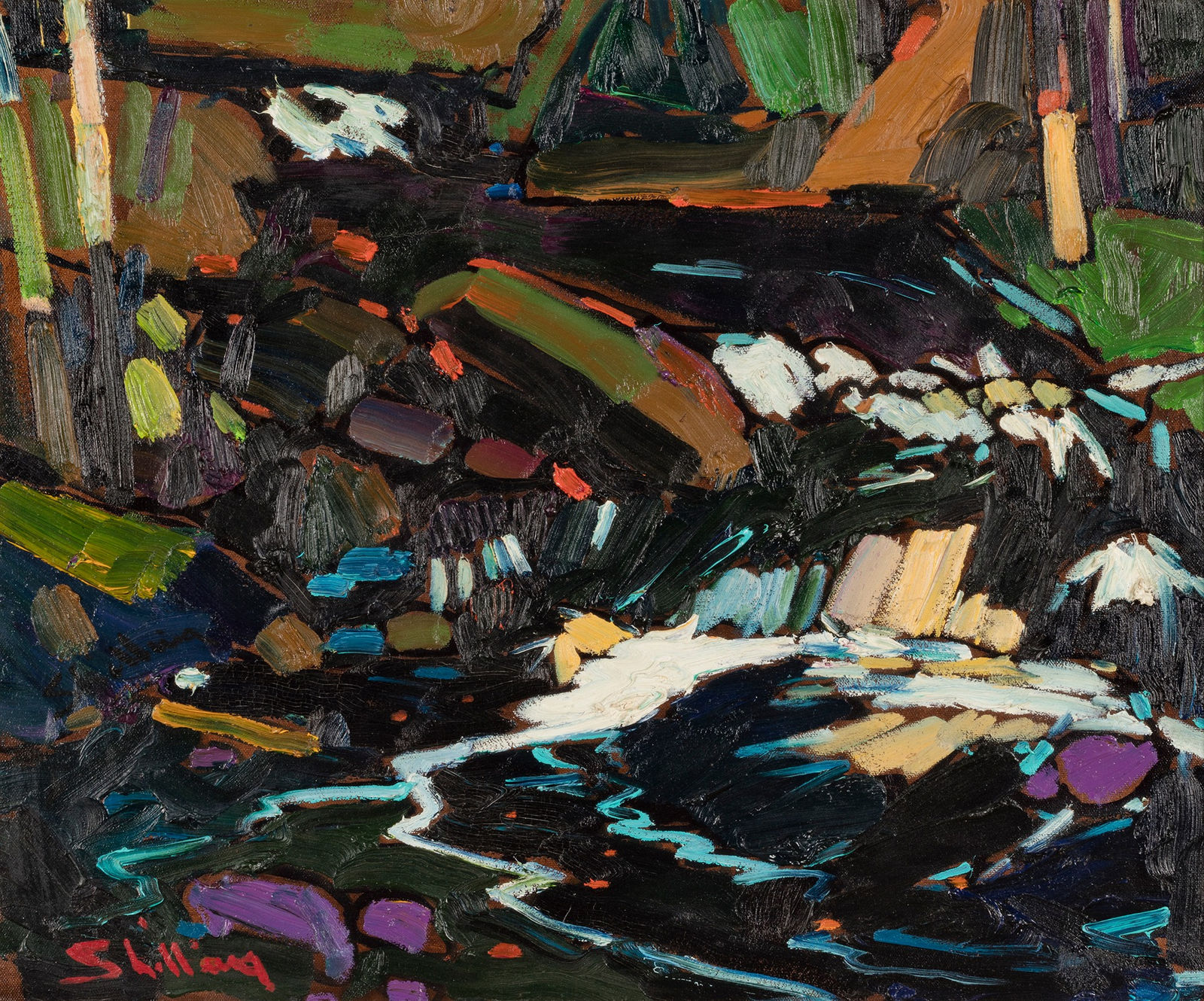 ARTHUR SHILLING (1941-1986) ANISHINAABE (OJIBWE), Landscape Painting, c. 1980