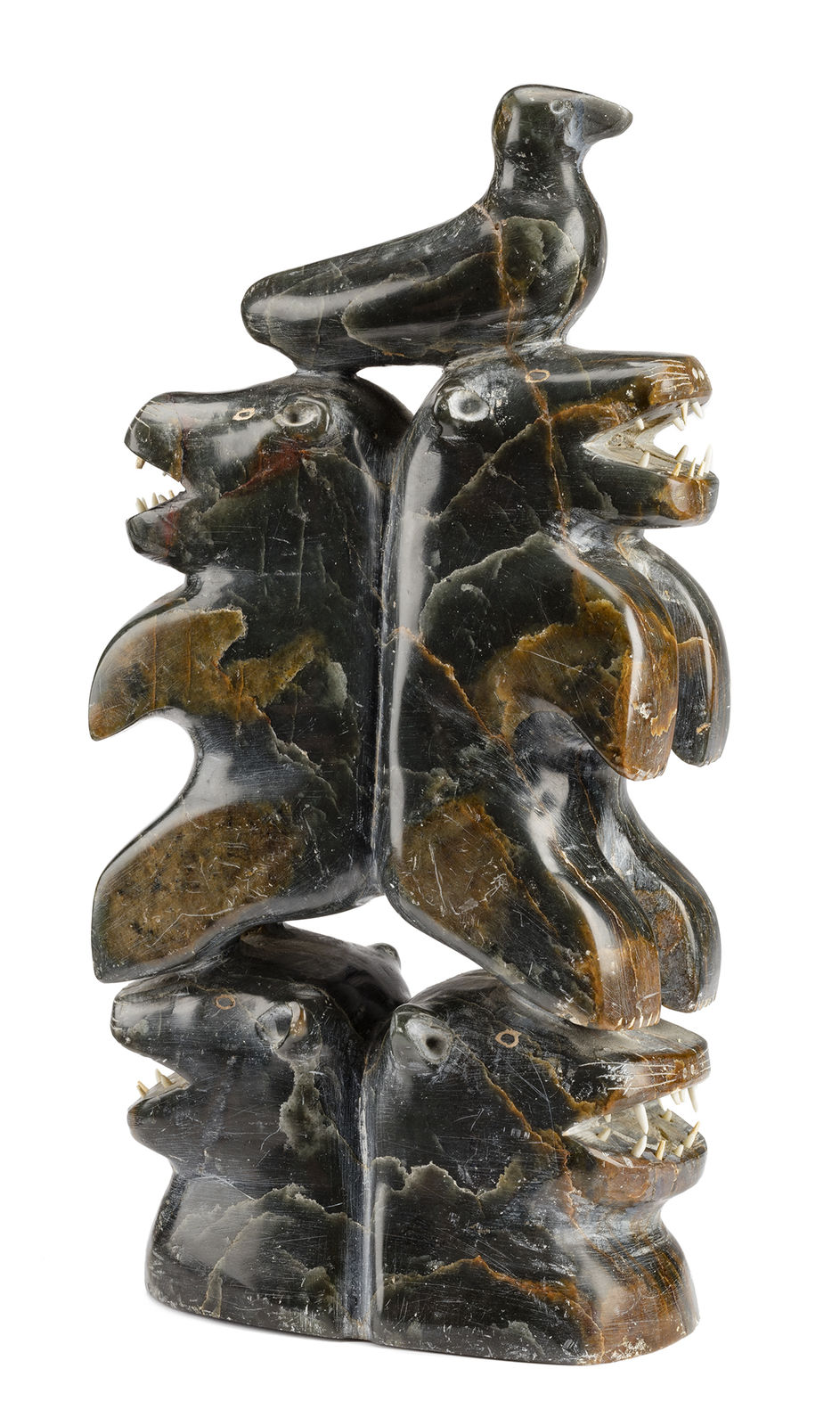 Possibly: LEVI AMIDLAK (1931-1998/99) INUKJUAK (PORT HARRISON), Totemic Composition with Bears and a Bird, c. 1953-54