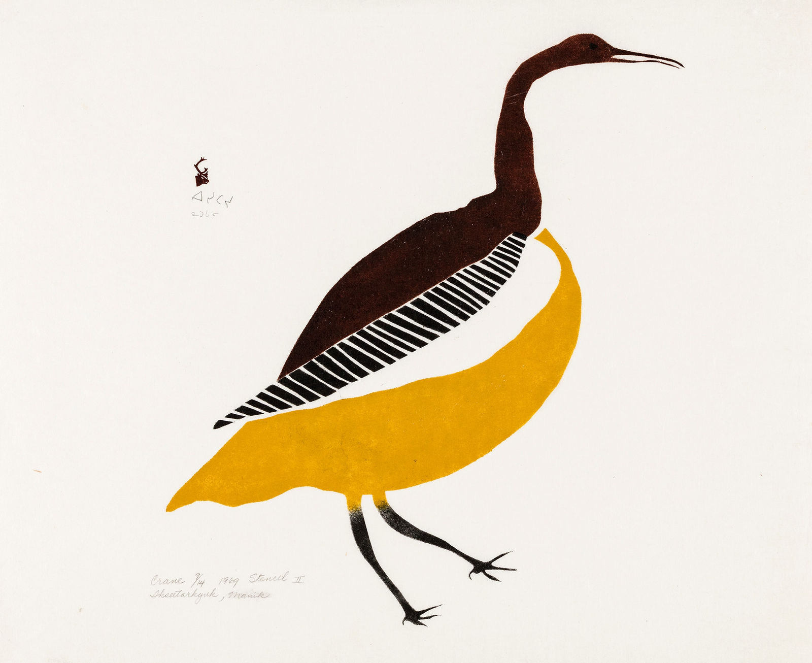 LUKE IKSIKTAARYUK (1909-1977) QAMANI’TUAQ (BAKER LAKE), Crane, 1969 (1970 #32)