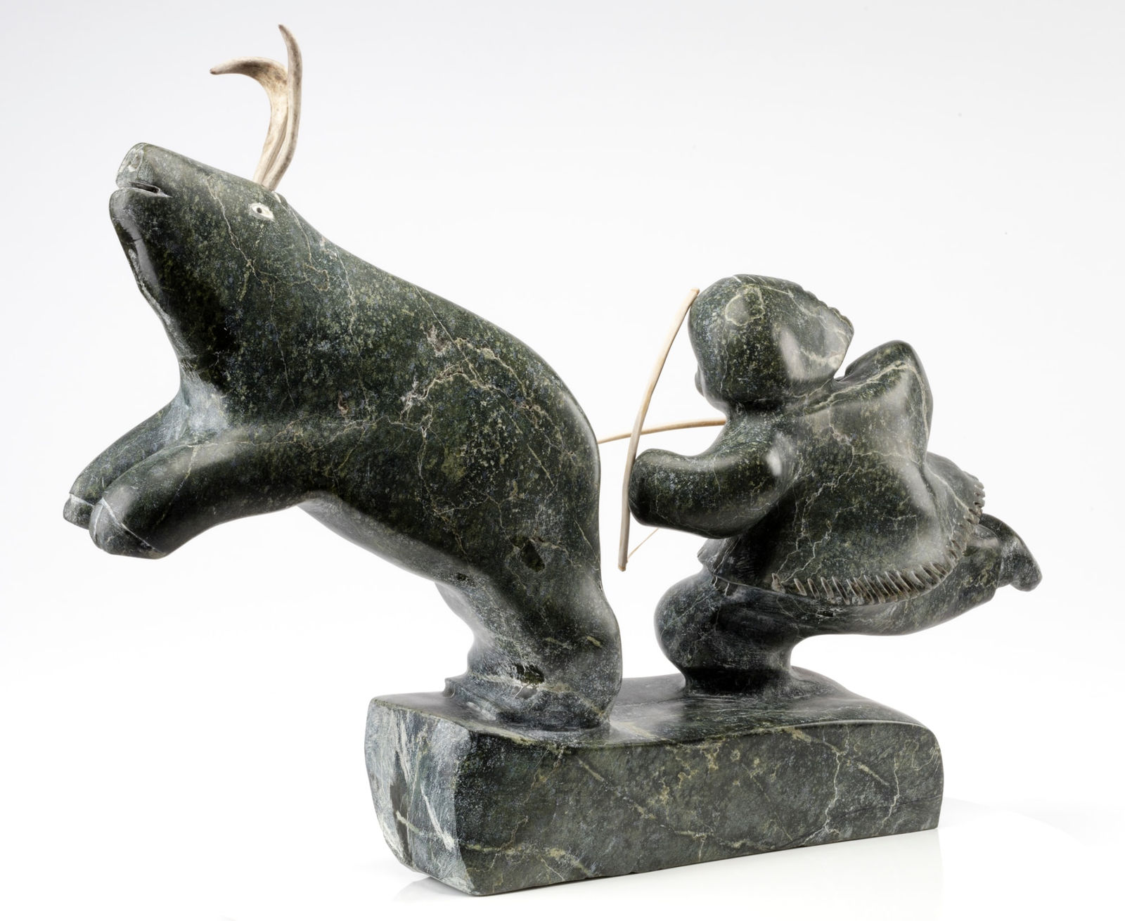 JUDAS ULLULAQ (1937-1999) Uqsuqtuuq (Gjoa Haven), Man Chasing Caribou, early 1990s