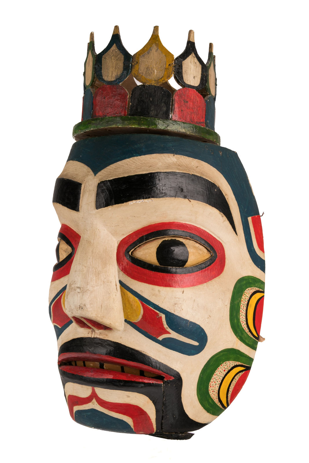 UNIDENTIFIED NUU-CHAH-NULTH ARTIST, Dance Mask with Moving Jaw, Eyes, and Crown, c. 1890-1910