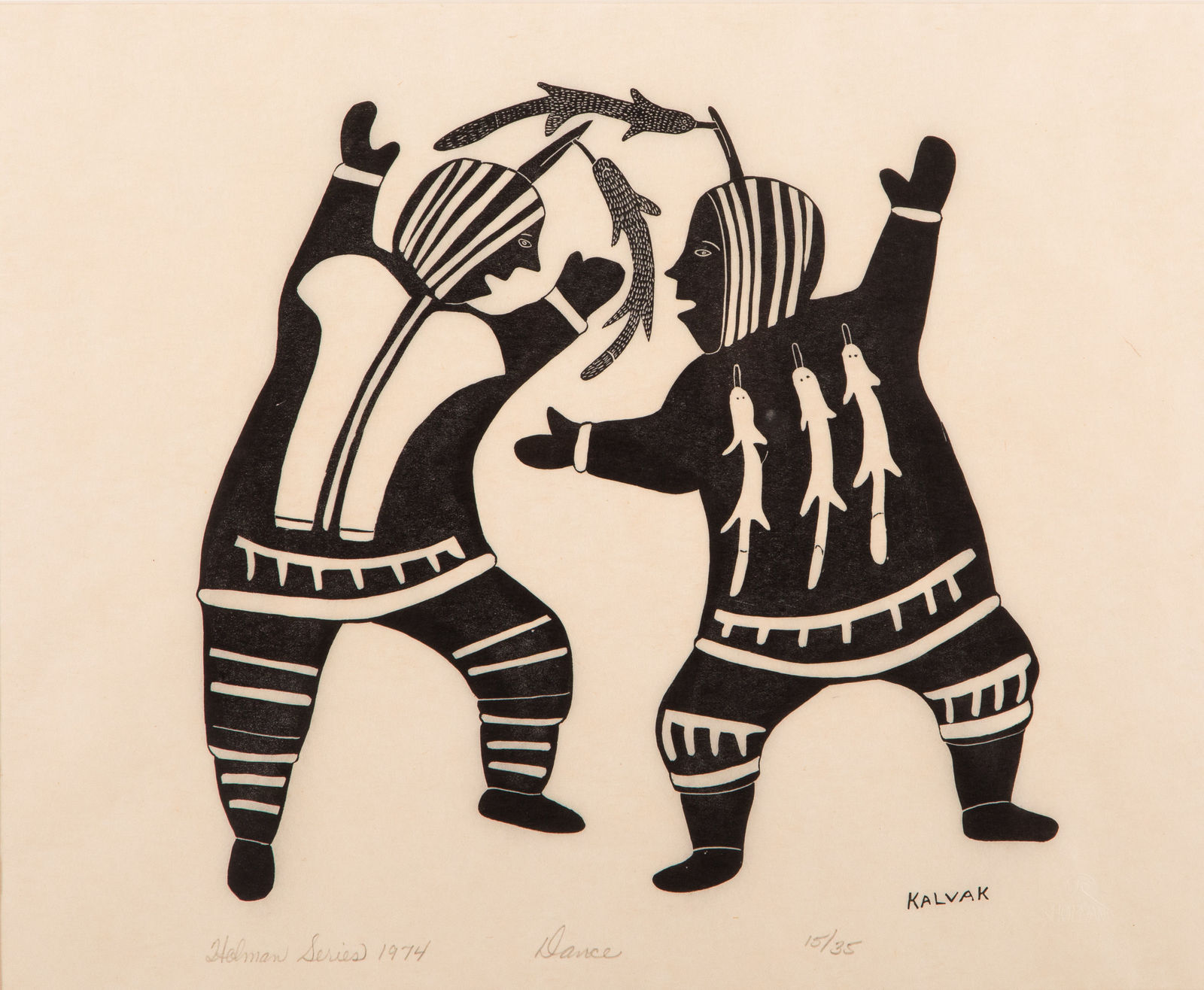 HELEN KALVAK, C.M., R.C.A. (1901-1984) ULUKHAKTOK (HOLMAN), Dance (The Dance), Holman Series, 1974