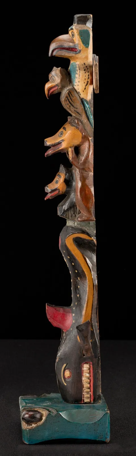 TOM MOSES (1872-1955), COAST SALISH, SQUAMISH, Model Totem Pole, c. 1930s