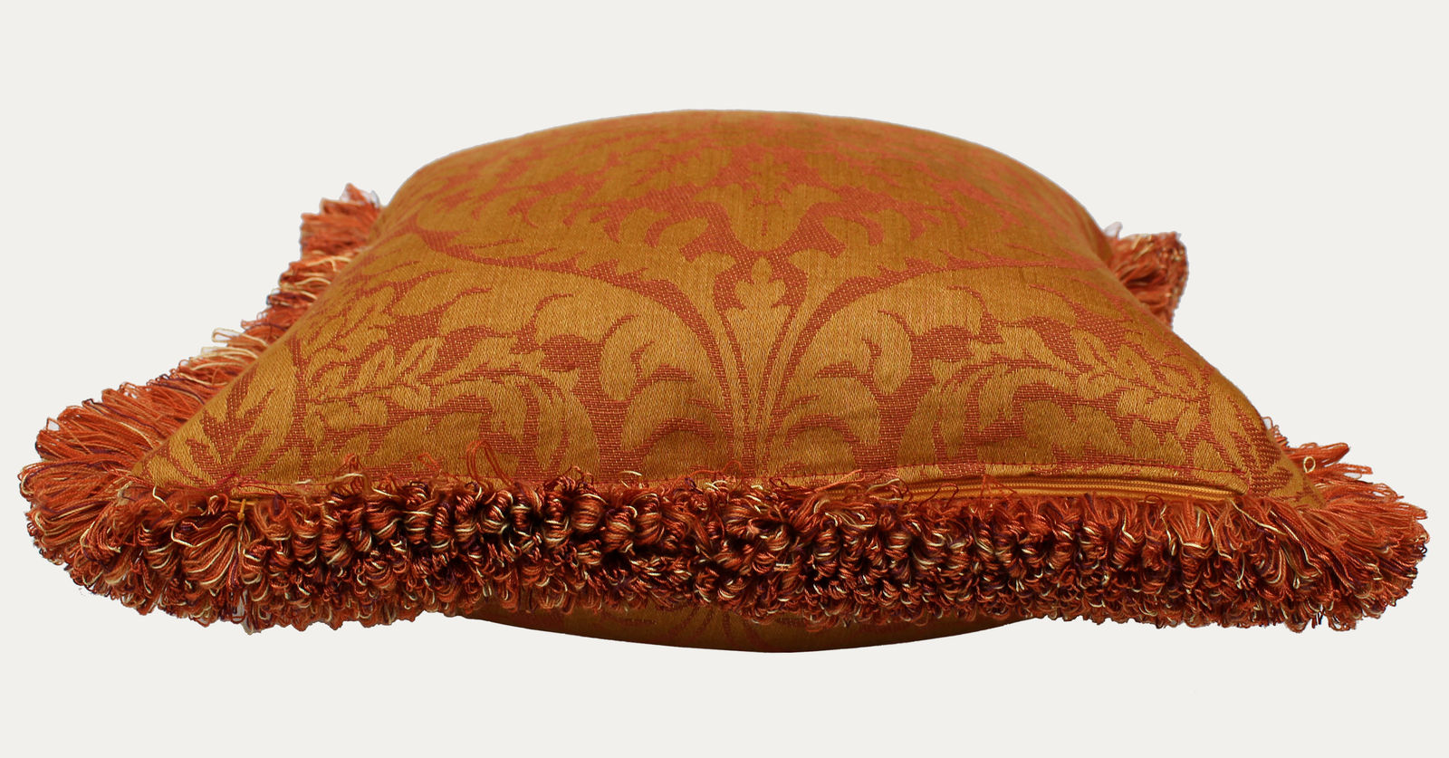 Patrick Gallagher Tessuti Olimpia Campari Cushion with Loop Fringe