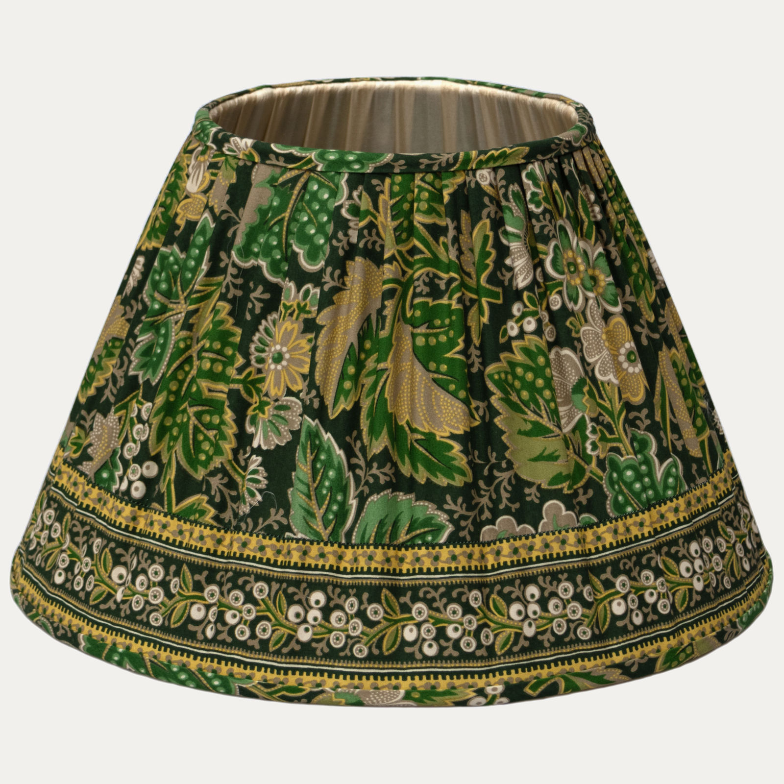 Decors Barbares Dans la Foret Green Lampshade with Silk Lining