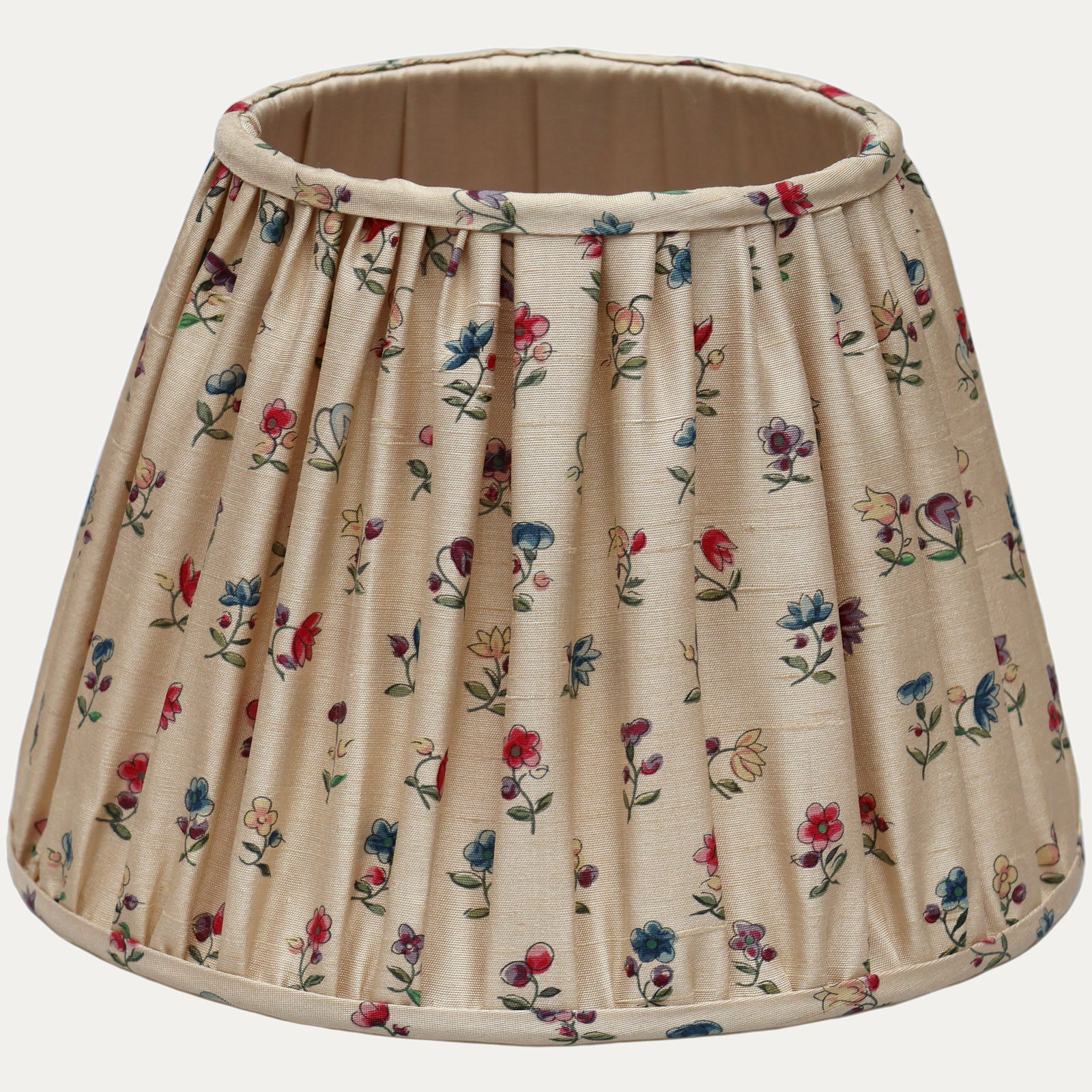 Bennison Daisy on Beige Silk Handsewn Lampshade