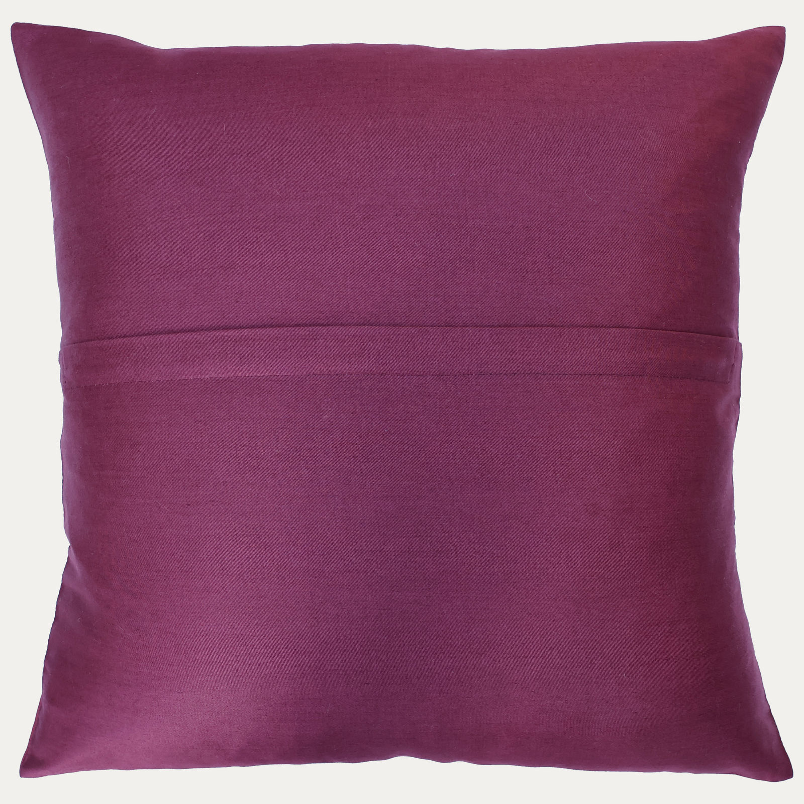 Unique Suzani Cushion with Silk Hand Embroidered Fish Motifs on Purple Silk & Cotton Base Cloth