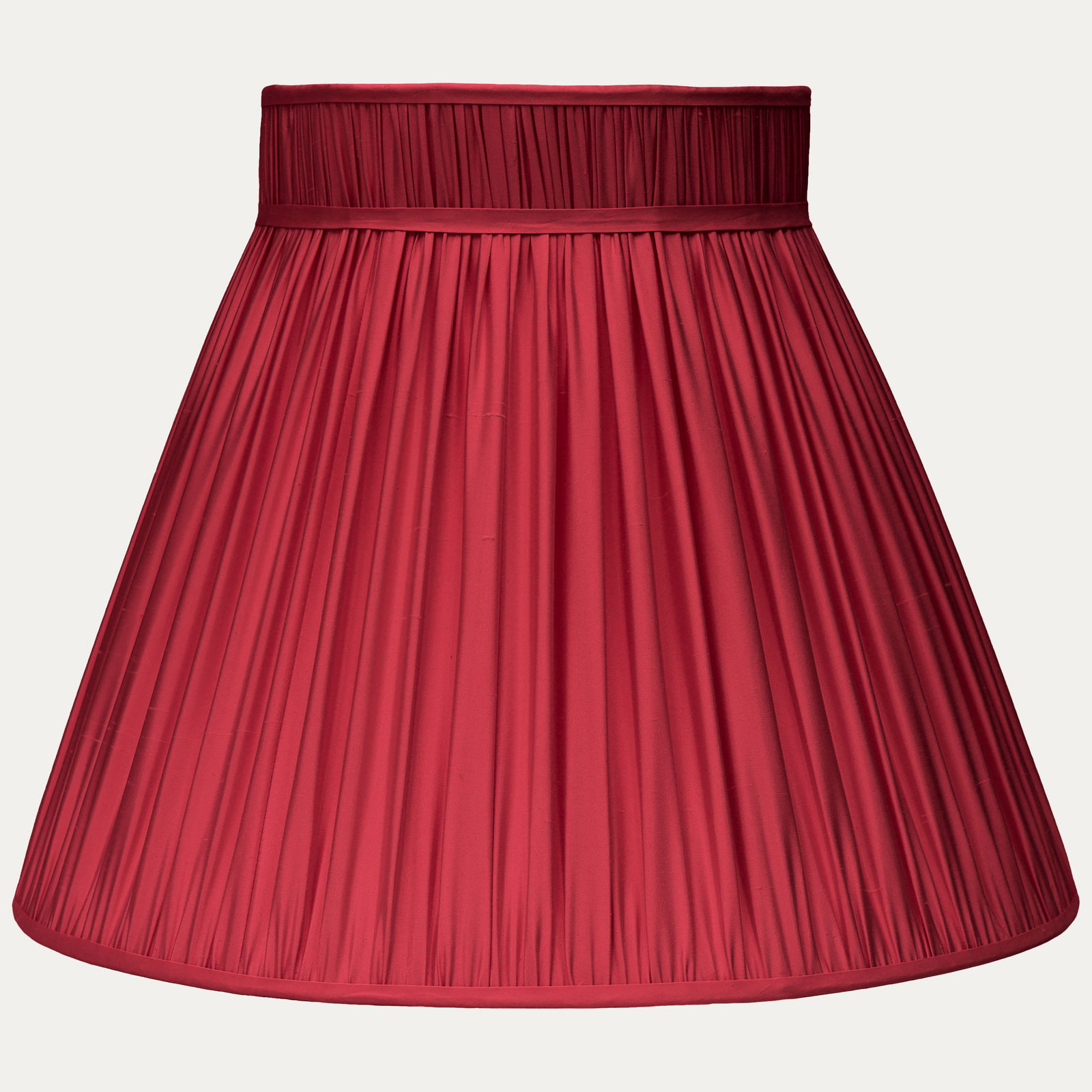 Douppion Cherry Silk Collar Top Lampshade