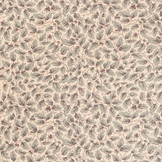 English Oakleaf Faded Blue On Beige