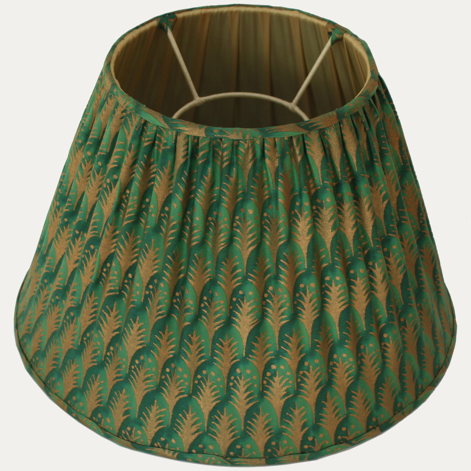 Fortuny Piumette Emerald Green & Gold Lampshade