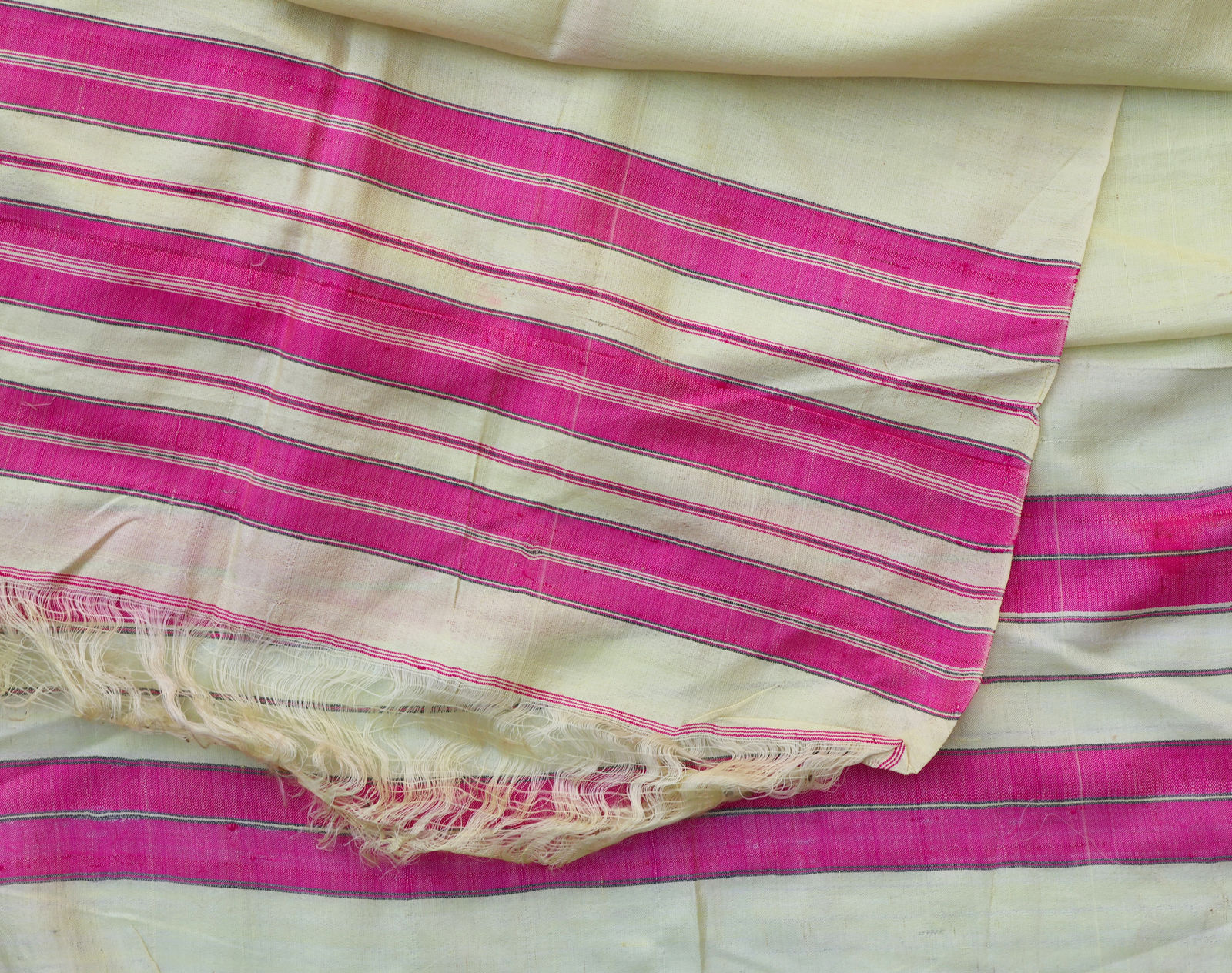 Vintage Vibrant Striped Silk Shawl