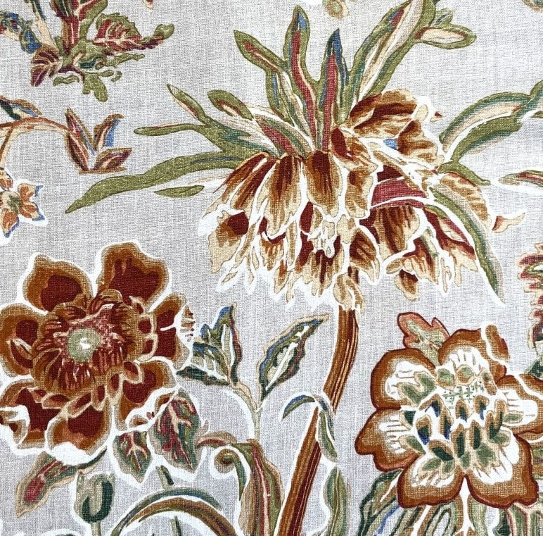 Woodland Floral Russet Ecru