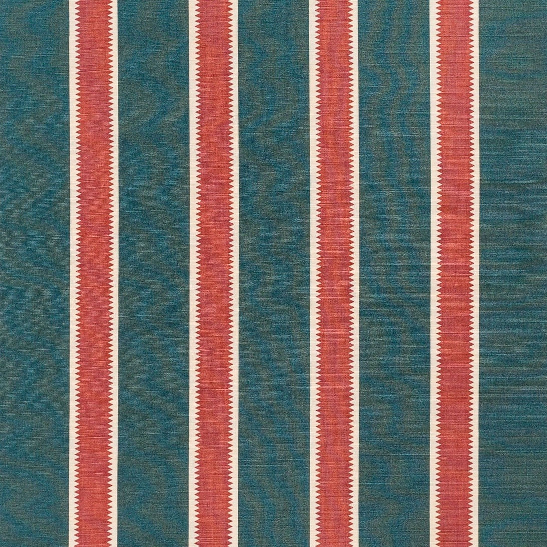 Teeth Stripe Green Rust On Beige