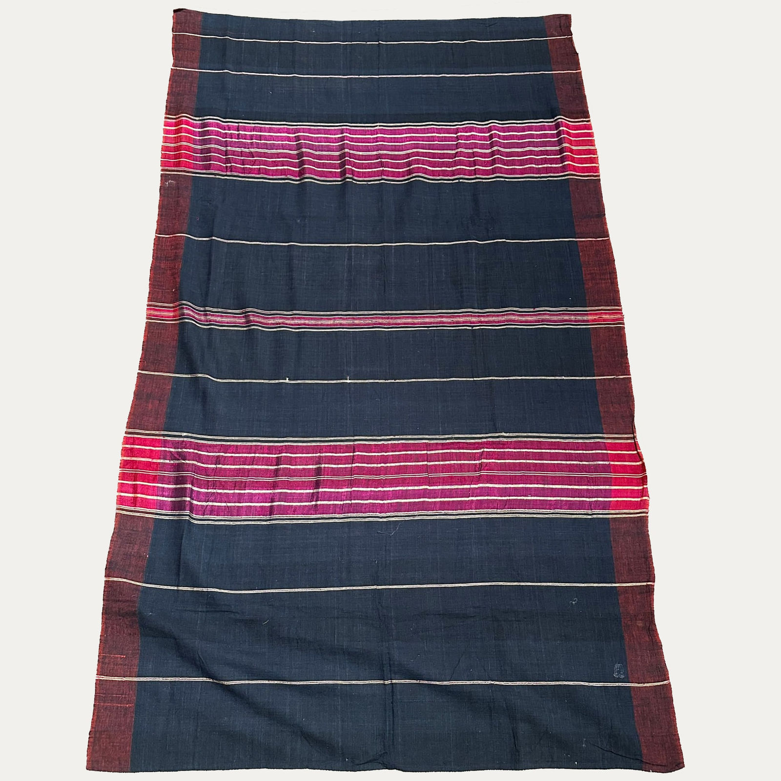 Vintage Turkish Blue/Purple Striped Silk Shawl