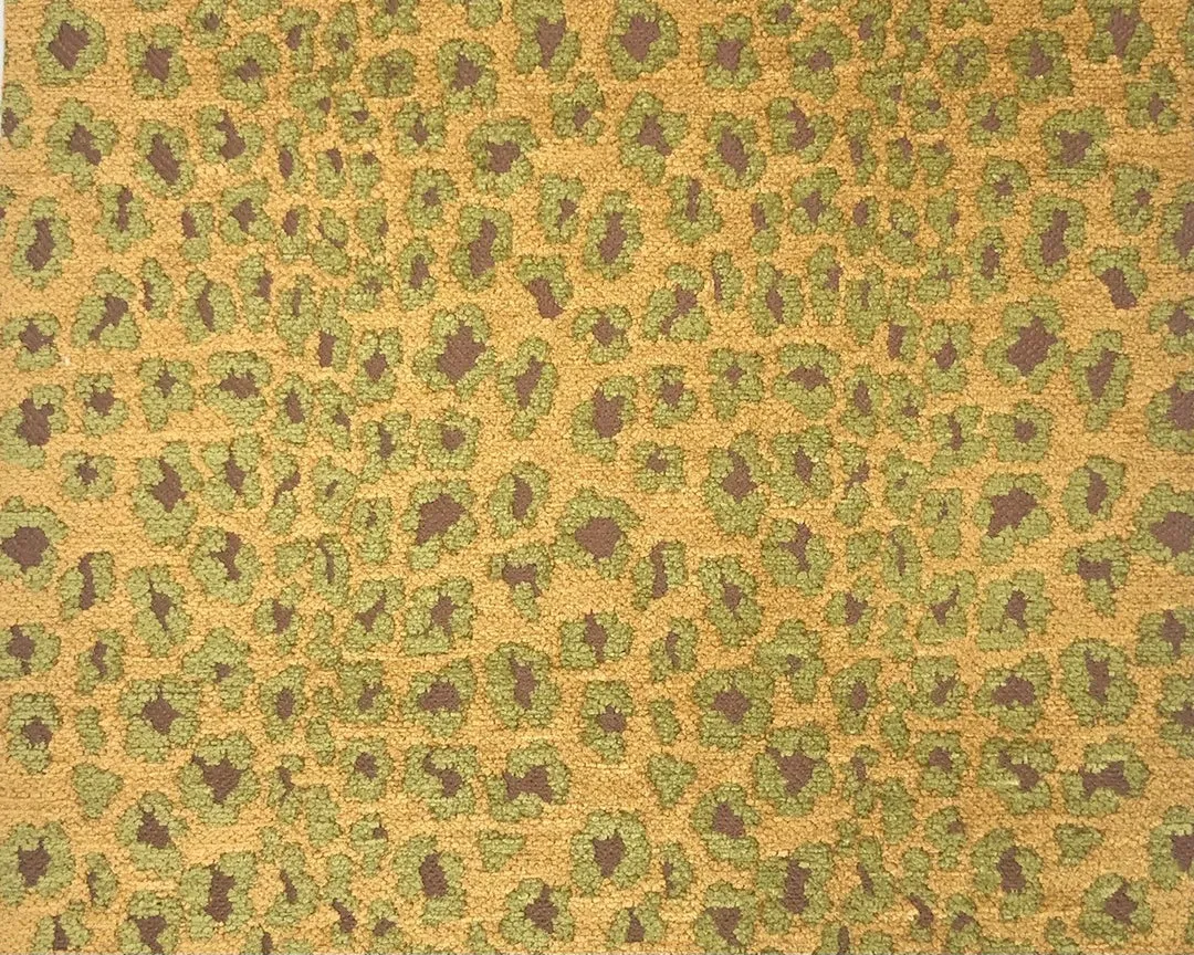 Jane Shelton, Reversible Leopard Chenille Green Gold