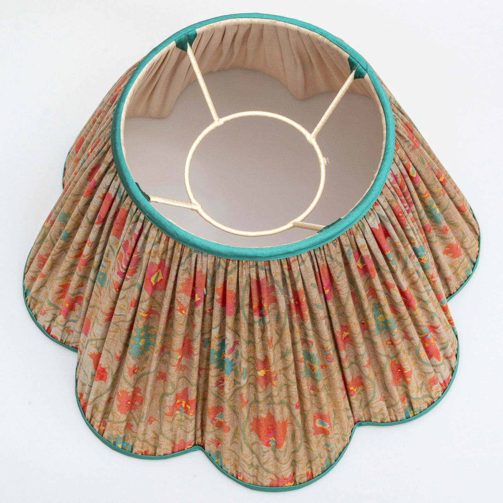 Exquisite Arjumand Tree of Life Linen Voile Scallop Lampshade