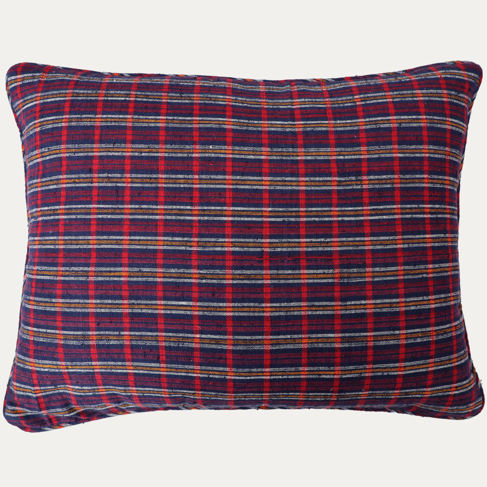 Squaretangular Plaid and Striped Antique Anatolian Textile Cushions