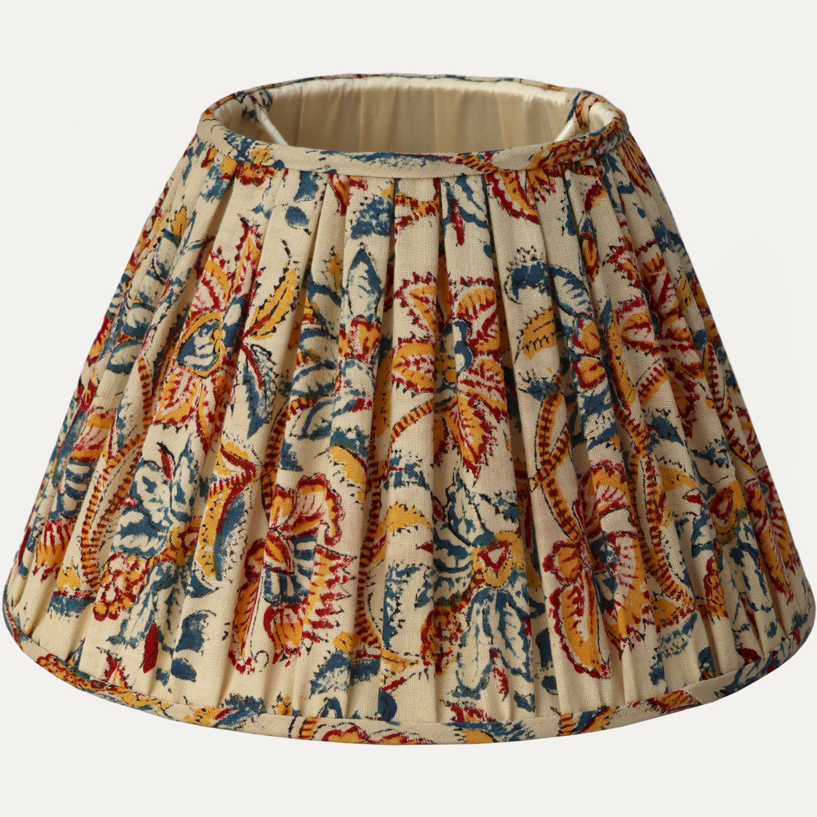 Vintage Hand Block Printed Fabric Lampshade