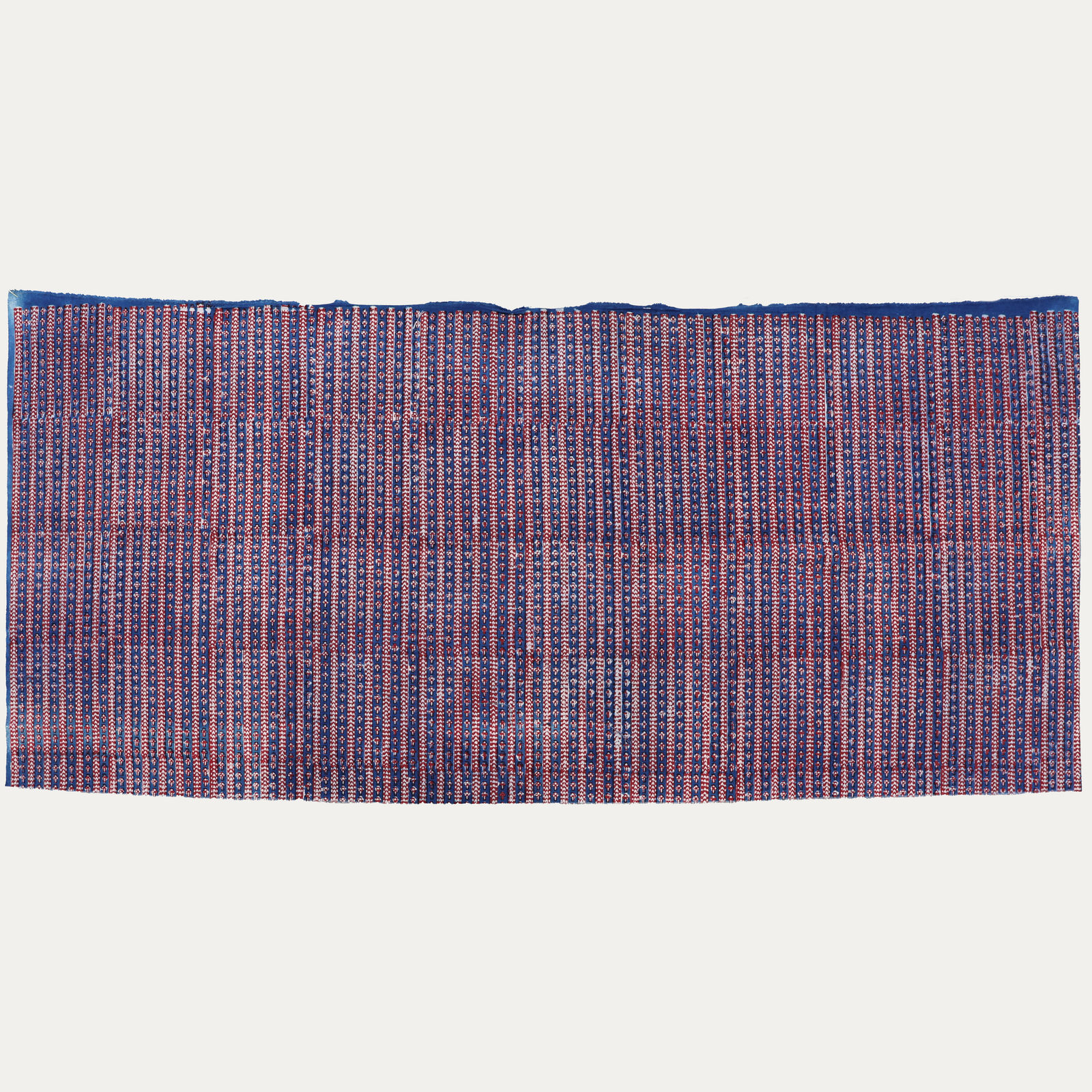 Vintage Indian Block-printed Striped Textile