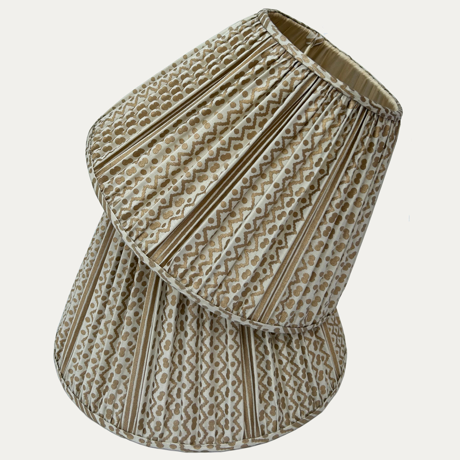 Fortuny Tapa Stripe Old Gold & White Lampshade