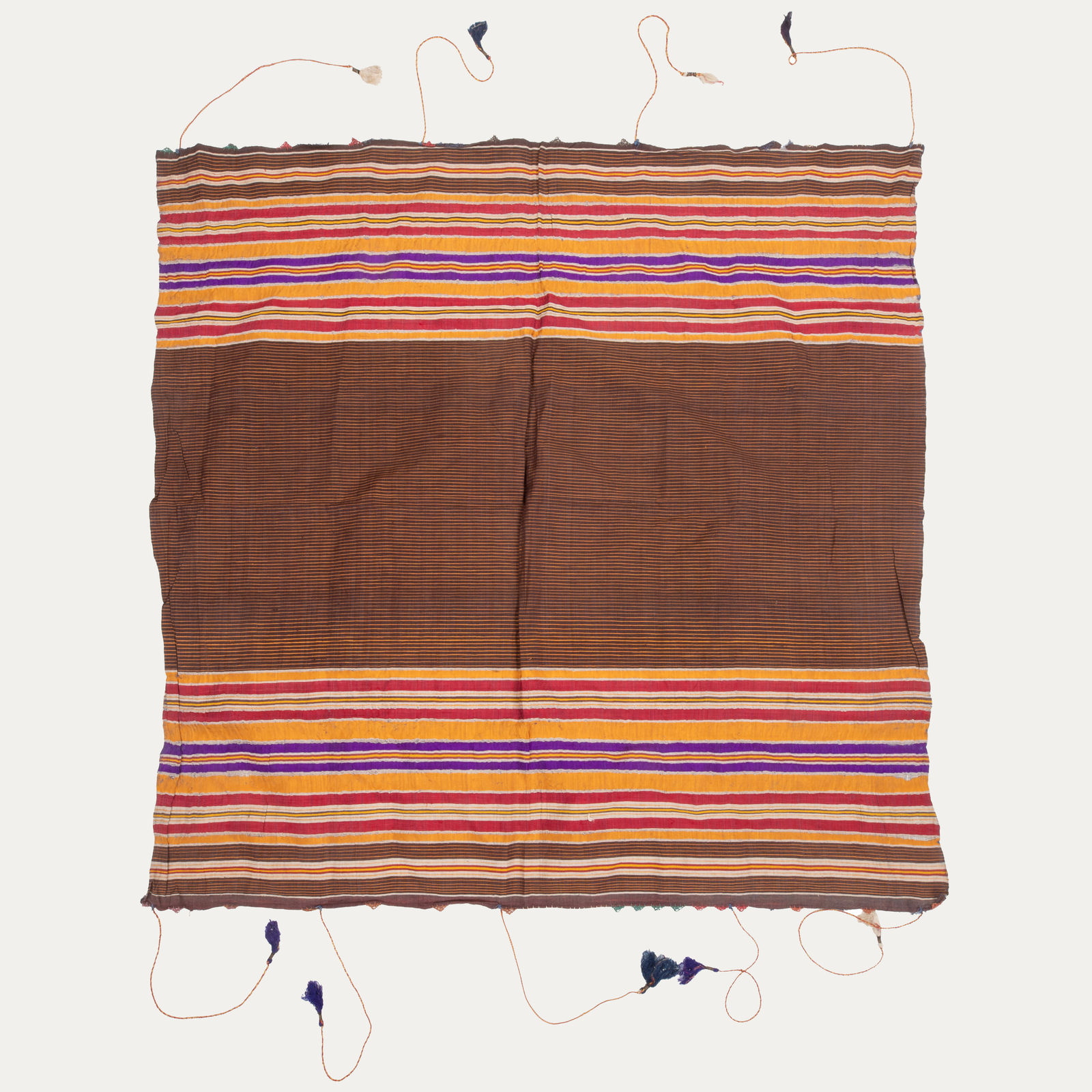 Vintage Ottoman Striped Textile with Tassels