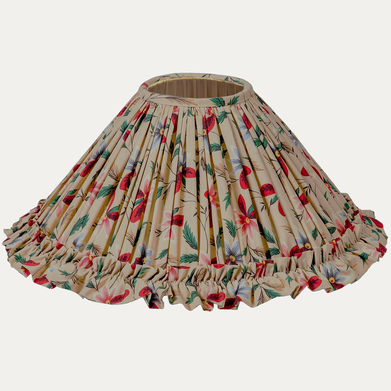 Decors Barbares Natacha Beige Lampshade with Ruche Fringe