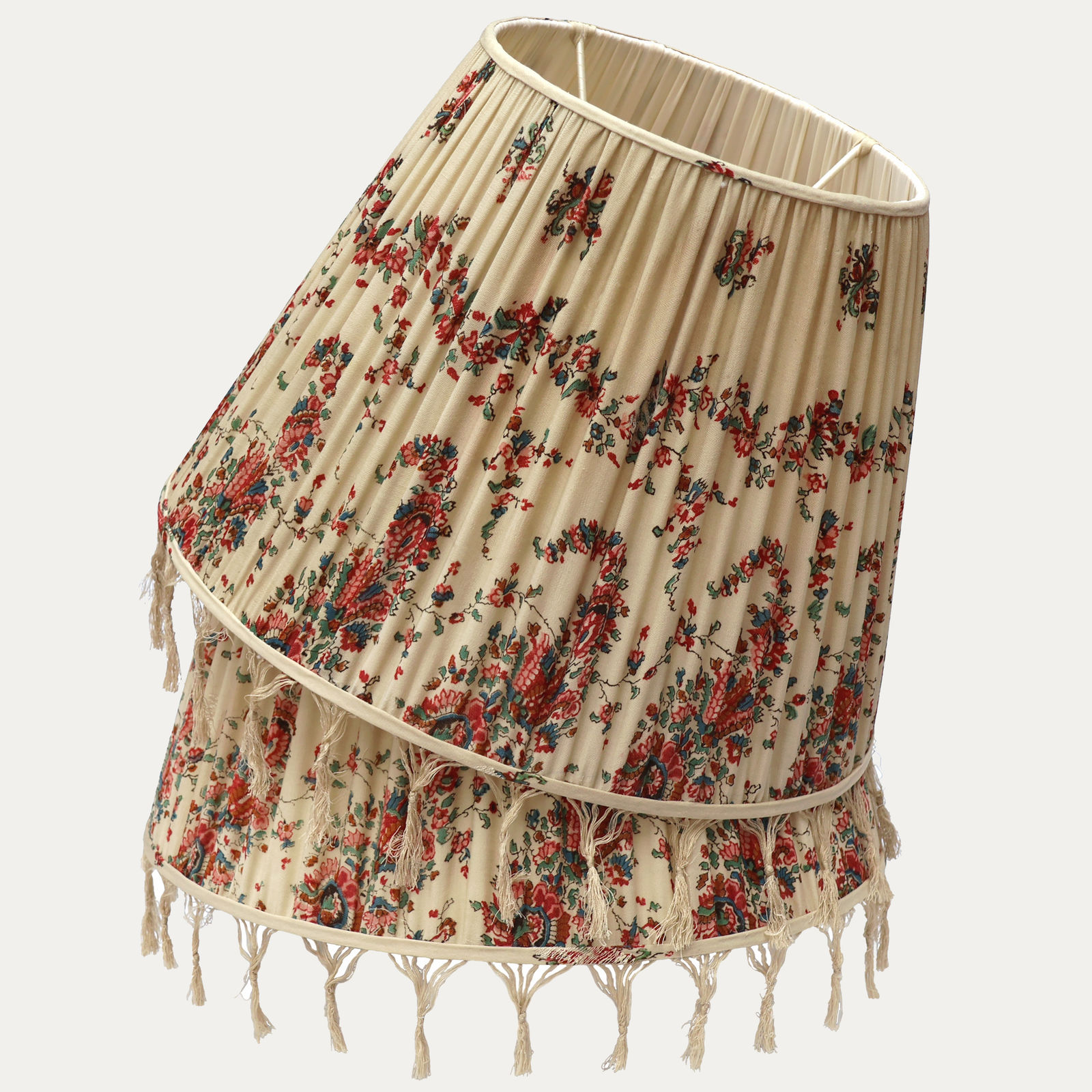 Vintage Kashmiri Shawl Lampshade with Silk Lining