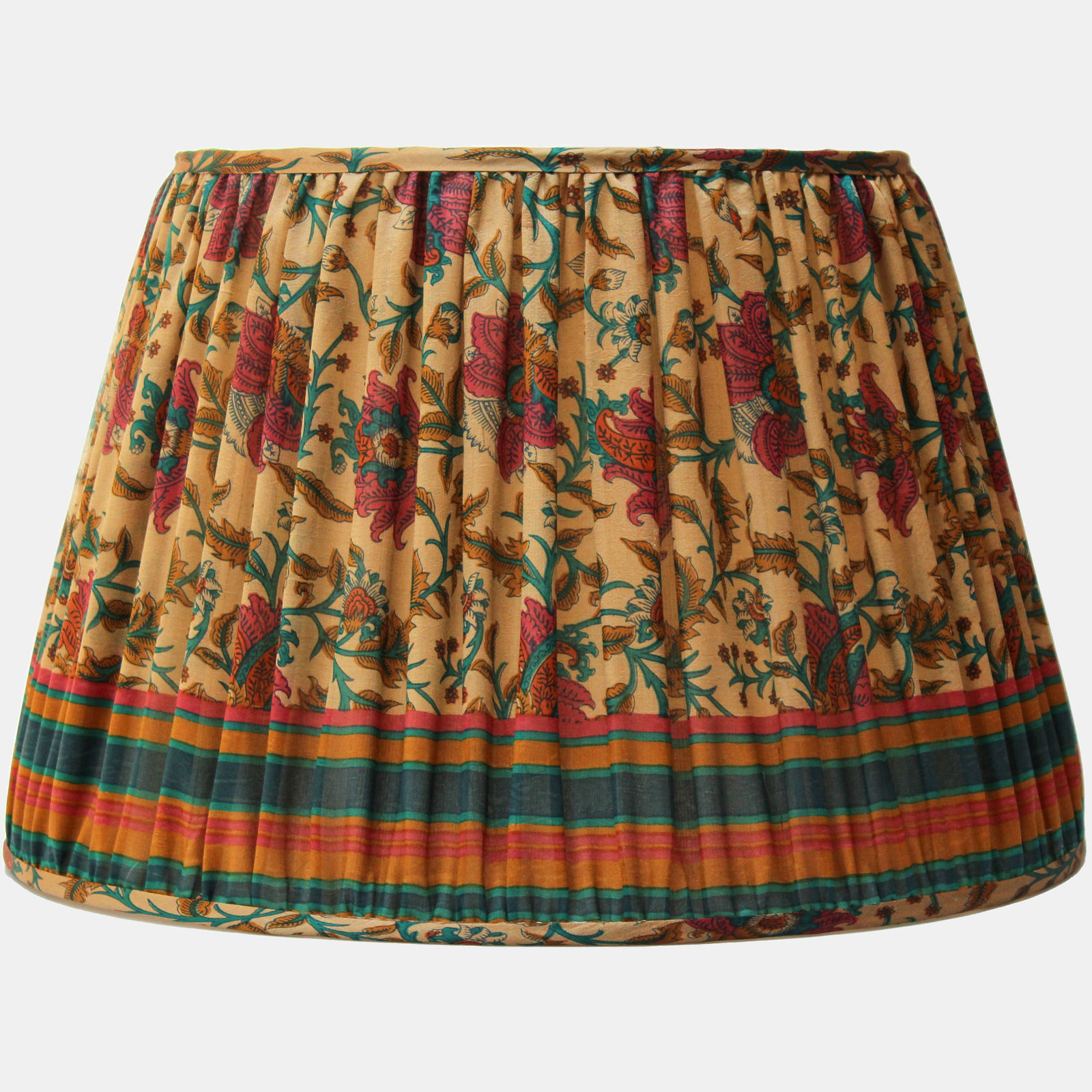 Wonderful Floral and Stripe Vintage Pure Sari Lampshade