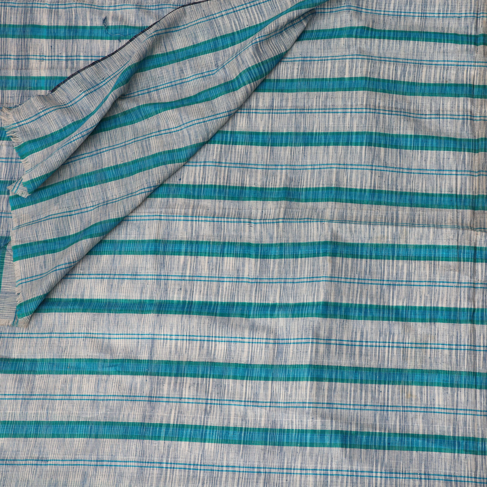 Uzbek Turquoise Striped Silk Shawl