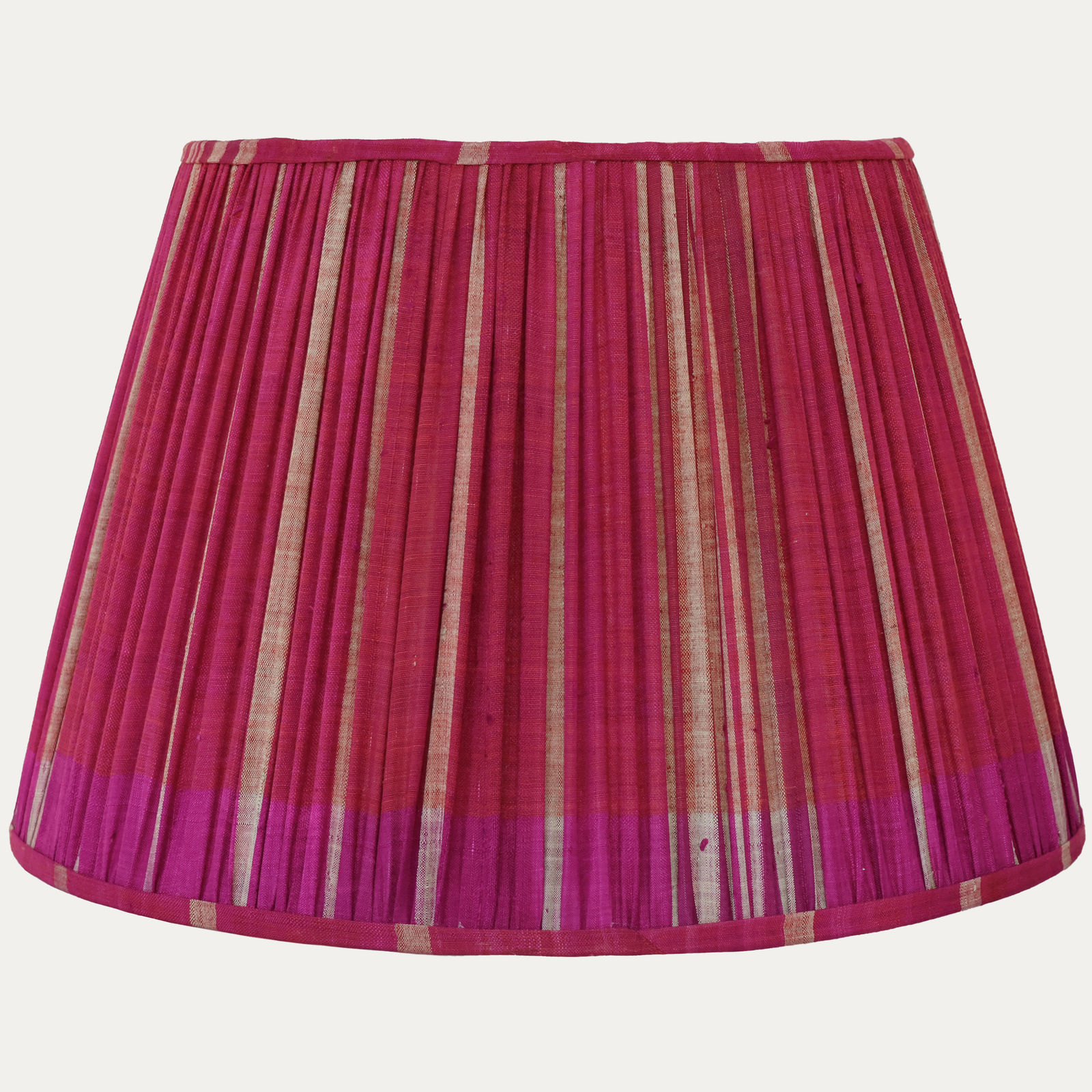 Vintage Turkish Striped Textile Lampshade with Silk Lining
