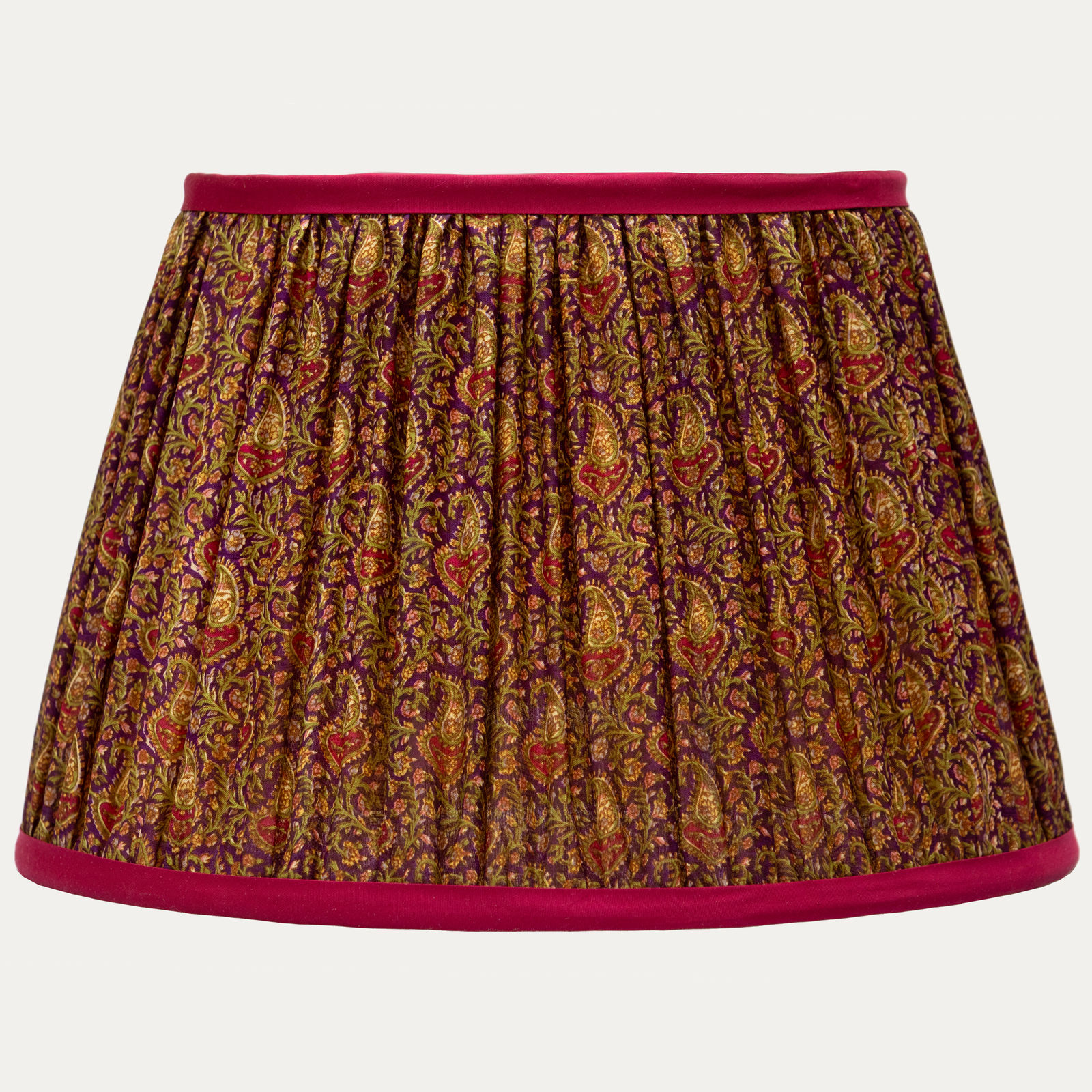 Floral and Paisley Vintage Pure Silk Sari Lampshade with Silk Lining