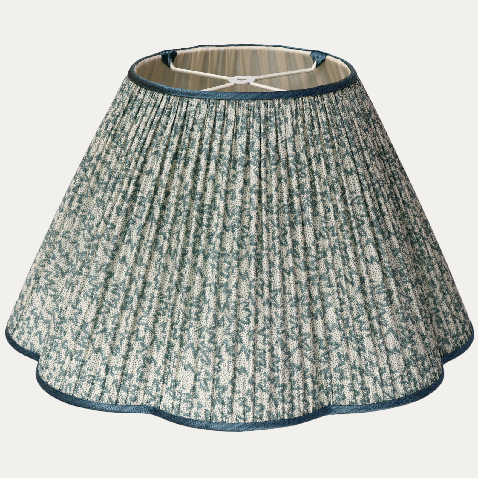 Warner Textile Archive Nathalie Blue Grey Scallop Lampshade for US Lamps