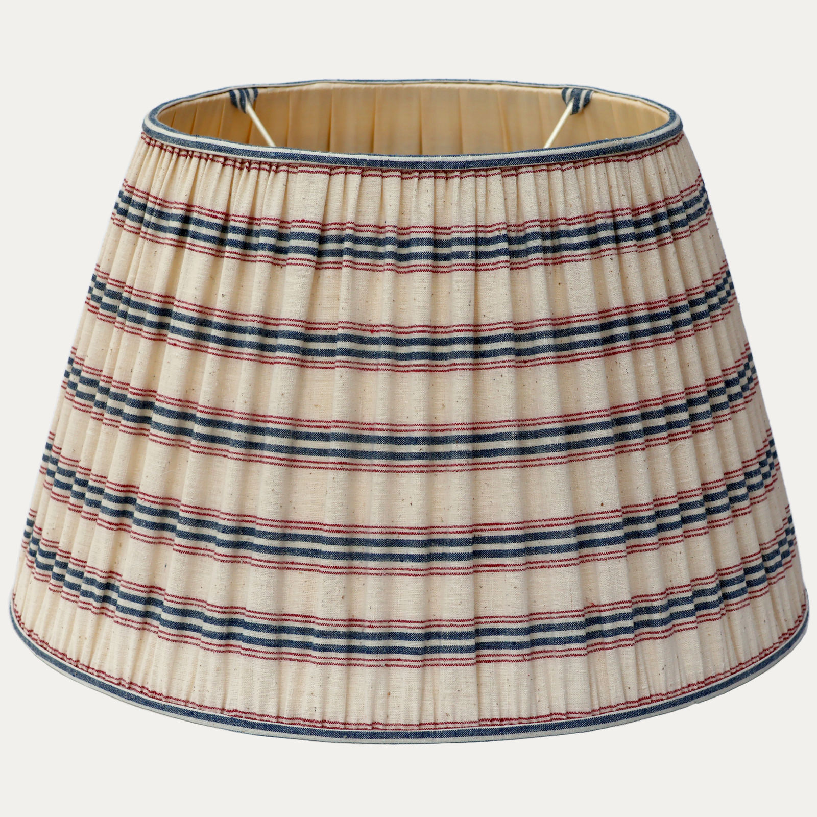 Antique Anatolian Striped French Drum Lampshade with Pure Henan Silk Lining