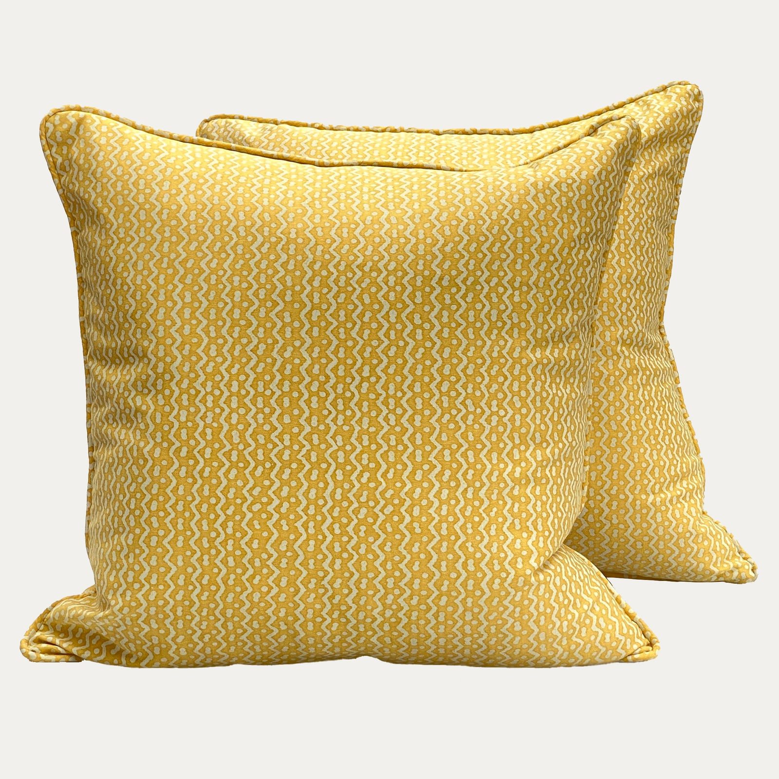 Fortuny Tapa Yellow & White Decorative Cushion handmade by Floren