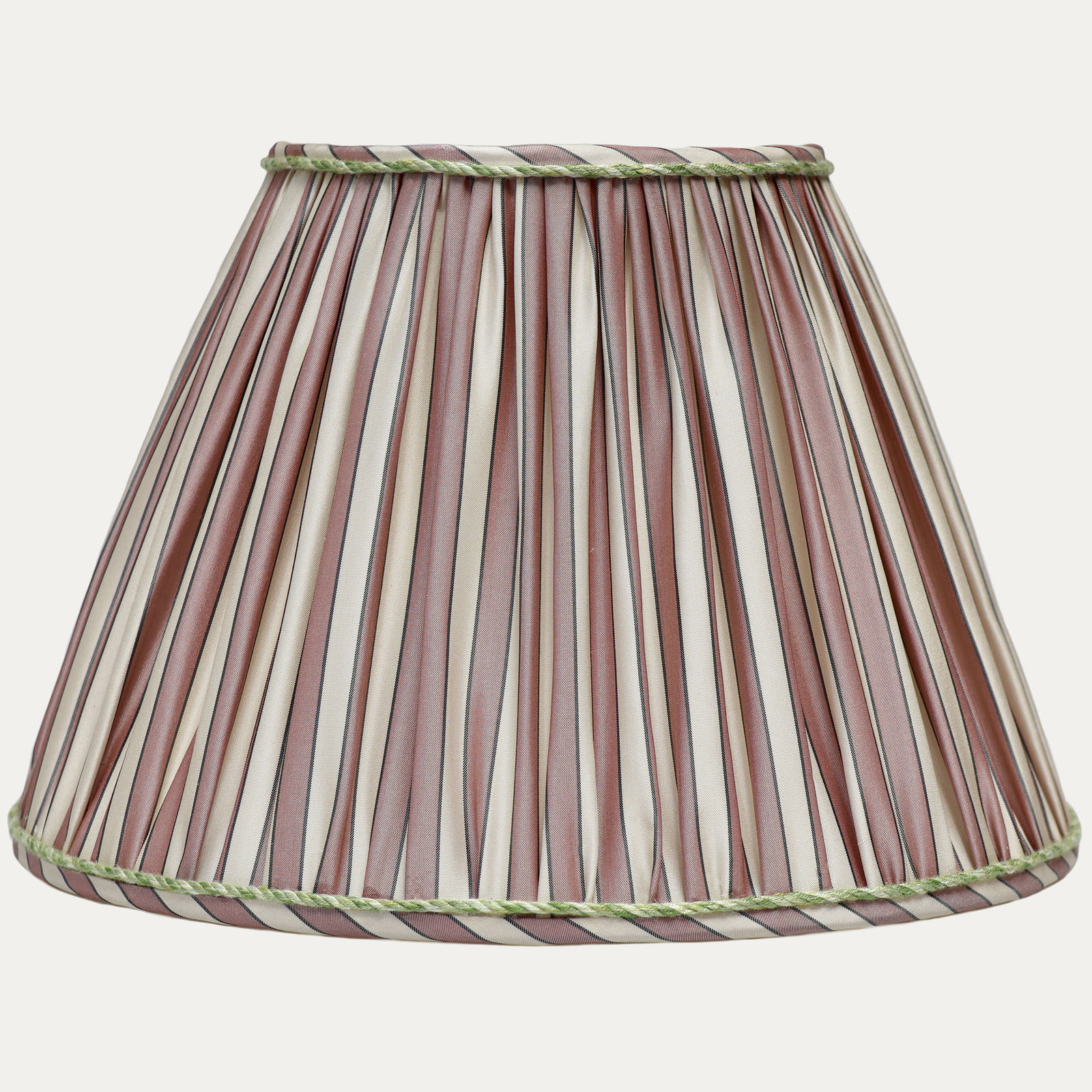 Pierre Frey Zelina Lilas Taffeta Silk Lampshade with Leaf Rope Trim