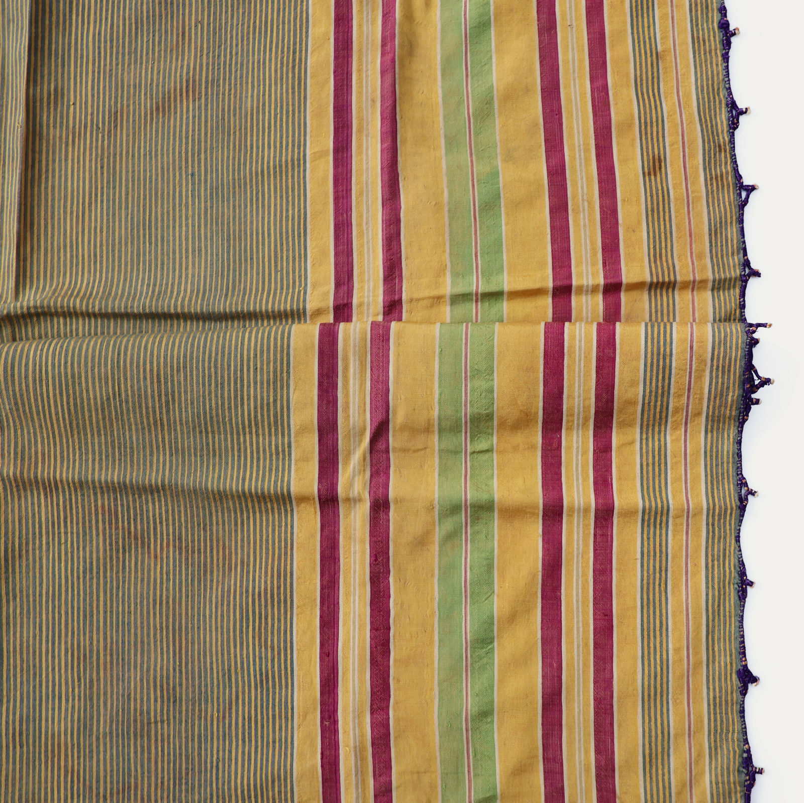 Ottoman Striped Silk Shawl with Tassels
