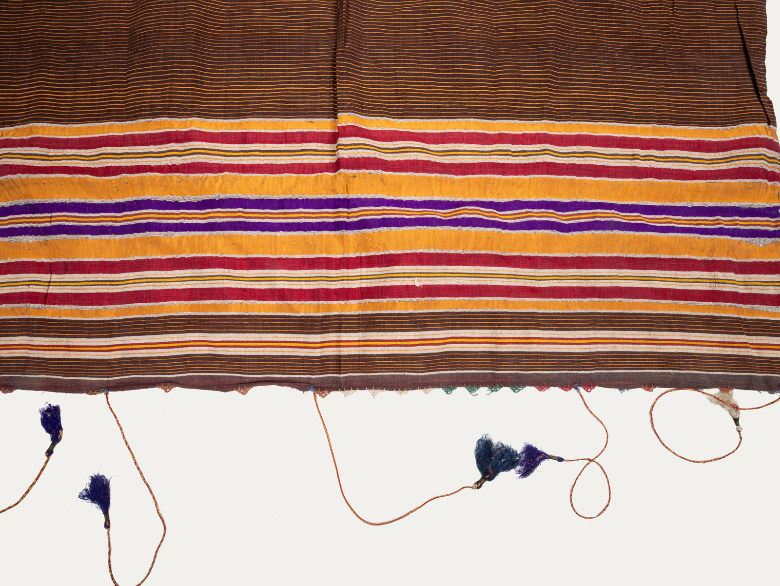 Vintage Ottoman Striped Textile with Tassels