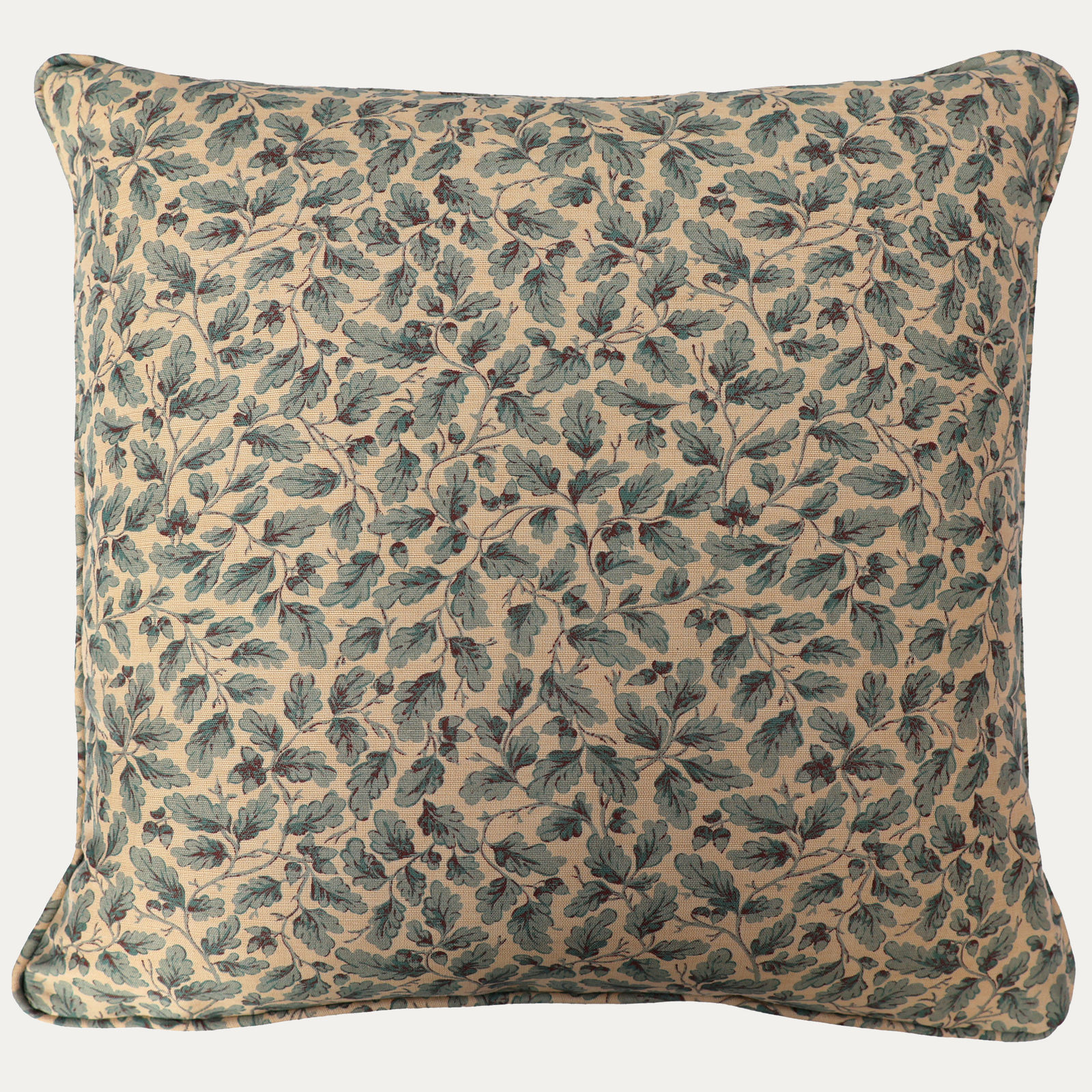 Bennison English Oakleaf Faded Blue on Beige