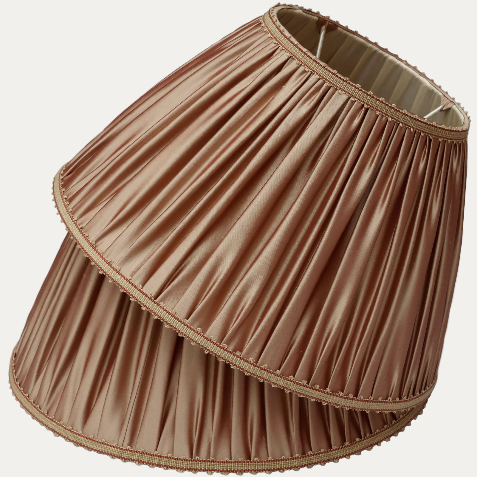 Douppion Crush Silk Handsewn Lampshade with Picot Braid Trim