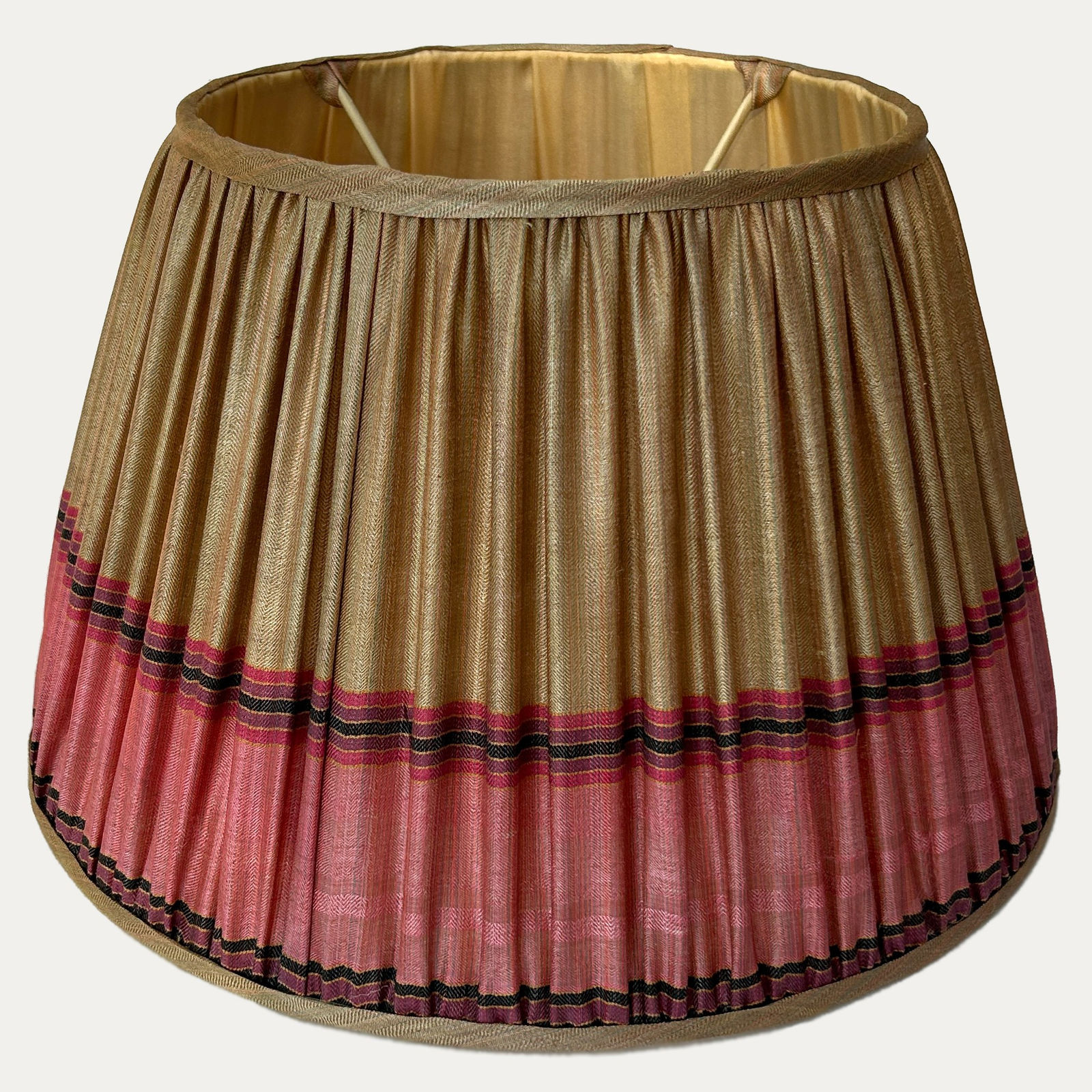 One-off Vintage Sari Lampshade 100% Wool Silk Lining