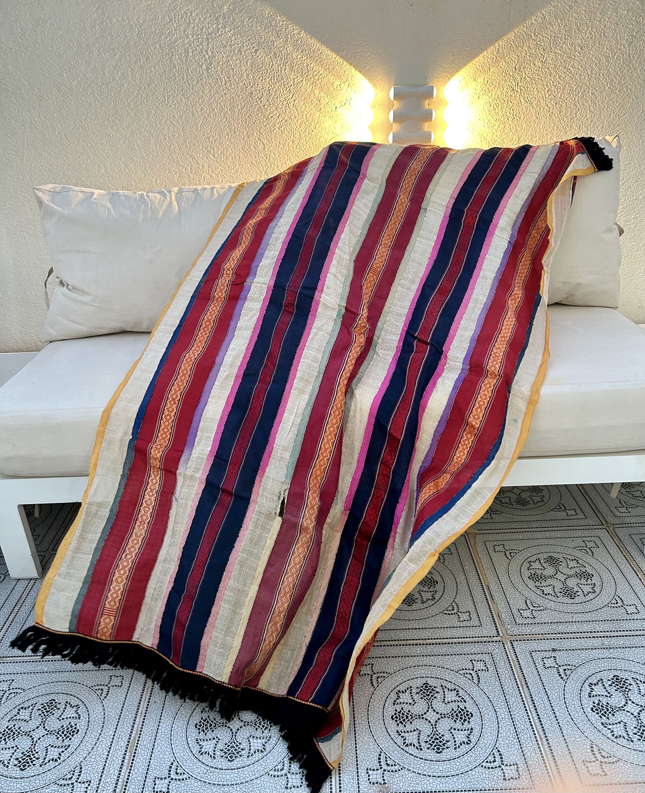 Silk Ribbon Striped Futah Hanging