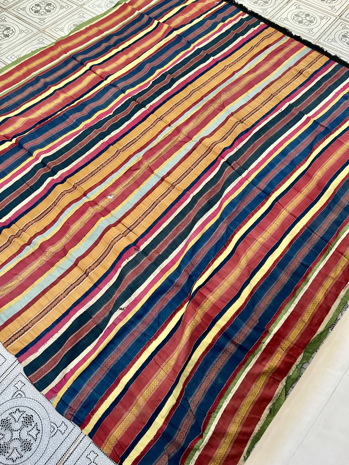 Silk Ribbon Striped Futah Hanging