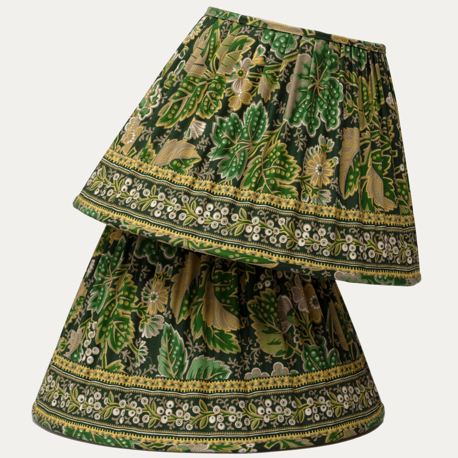 Decors Barbares Dans la Foret Green Lampshade with Silk Lining