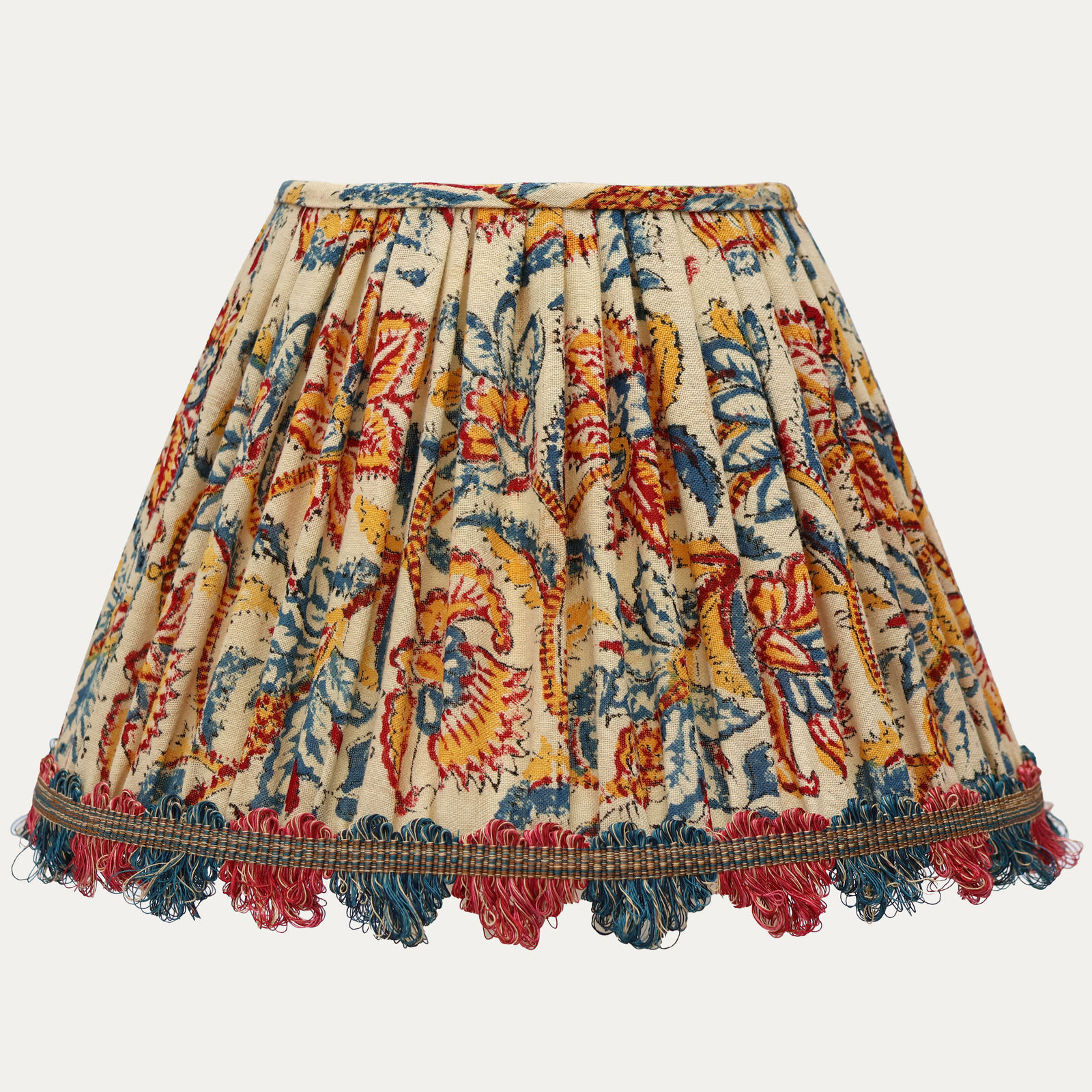 Vintage Hand Block Printed Fabric Lampshade