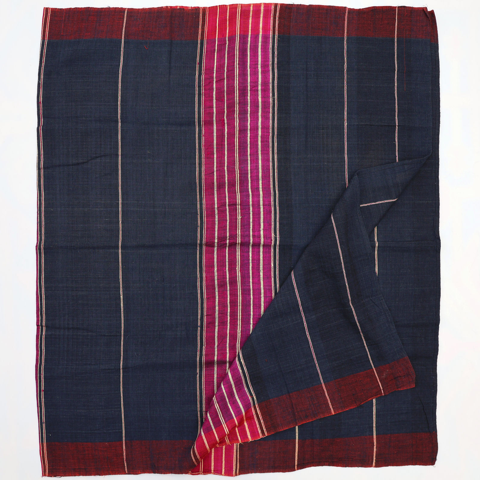 Vintage Turkish Blue/Purple Striped Silk Shawl