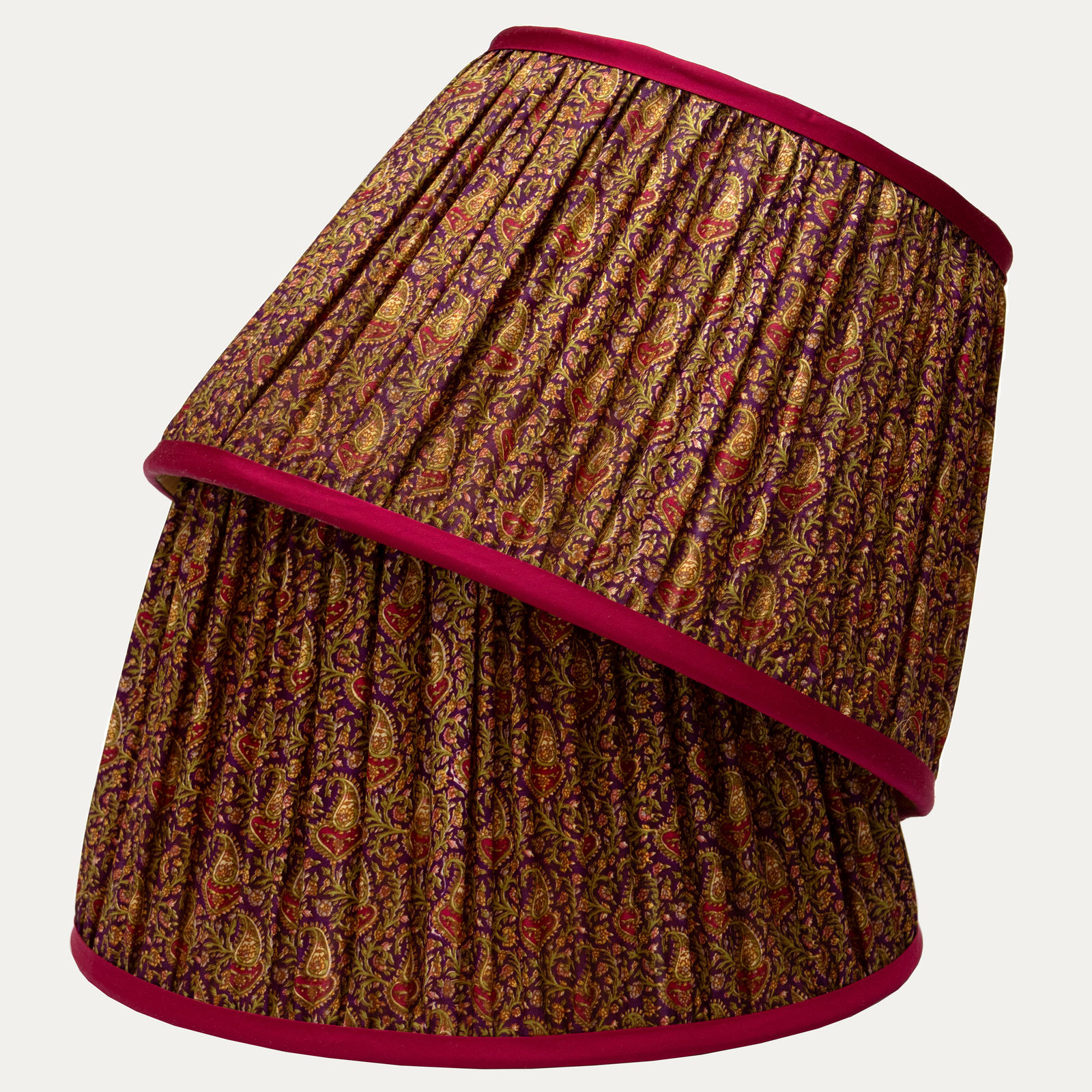 Floral and Paisley Vintage Pure Silk Sari Lampshade with Silk Lining