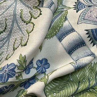 Kalamkari Lime Cornflower
