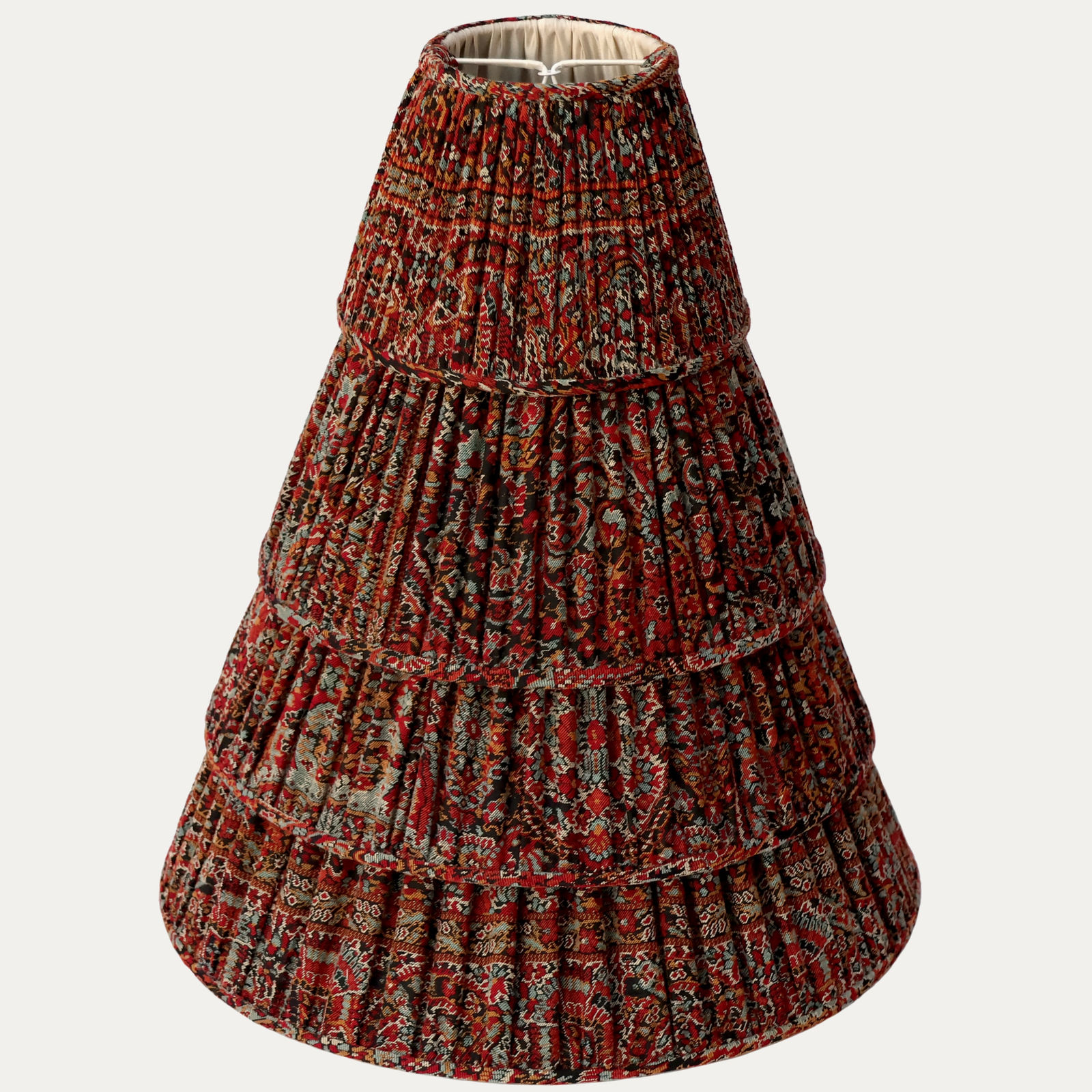 Four Antique Kashmiri Lampshades with Silk Lining