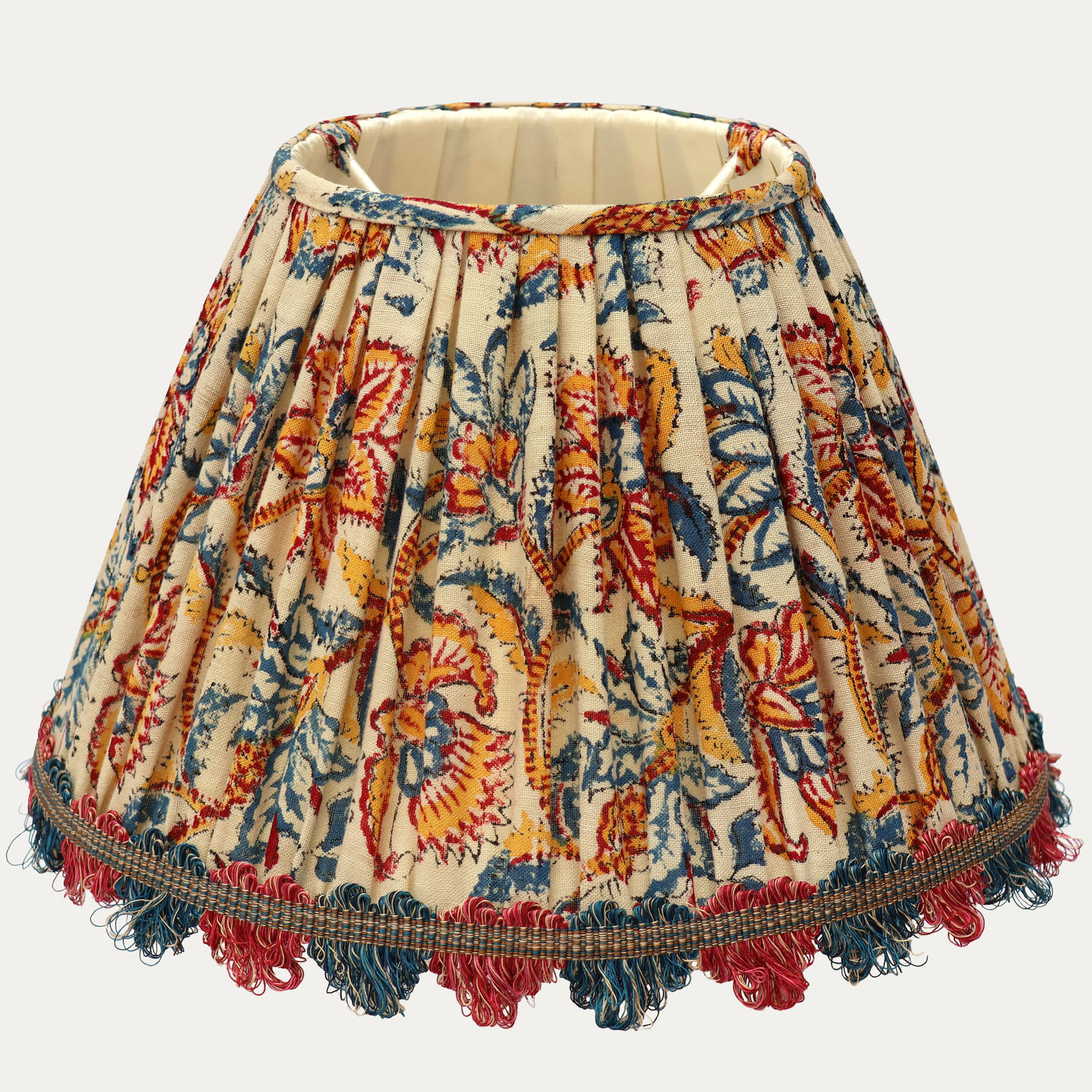 Vintage Hand Block Printed Fabric Lampshade
